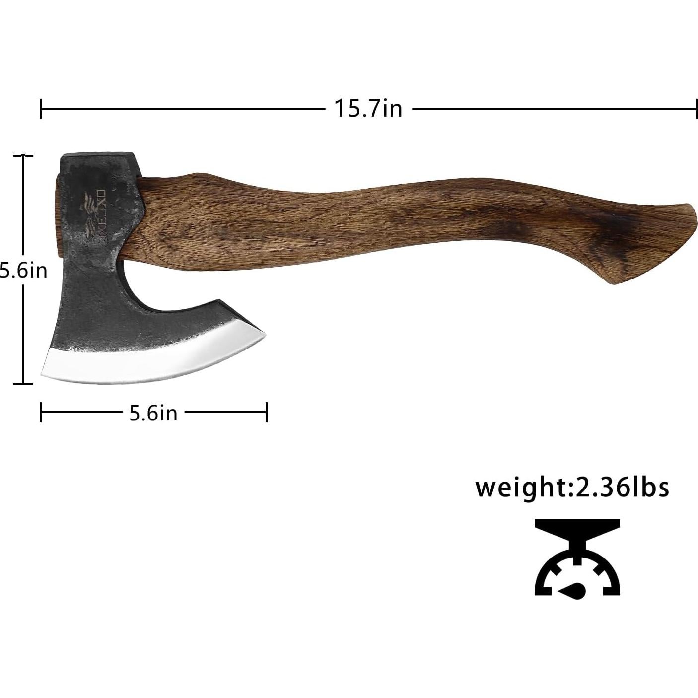 Hacha de Camping JXE JXO El Berserker 39.9 cm con Funda de Cuero