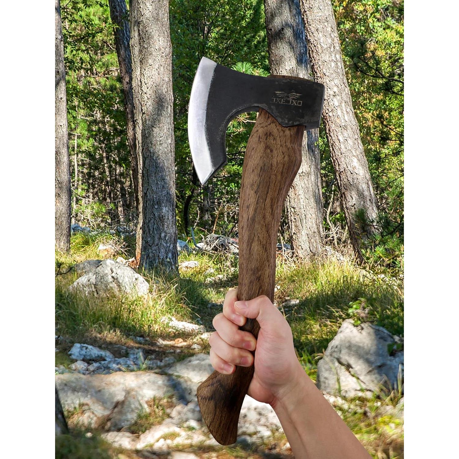 Hacha de Camping JXE JXO El Berserker 39.9 cm con Funda de Cuero