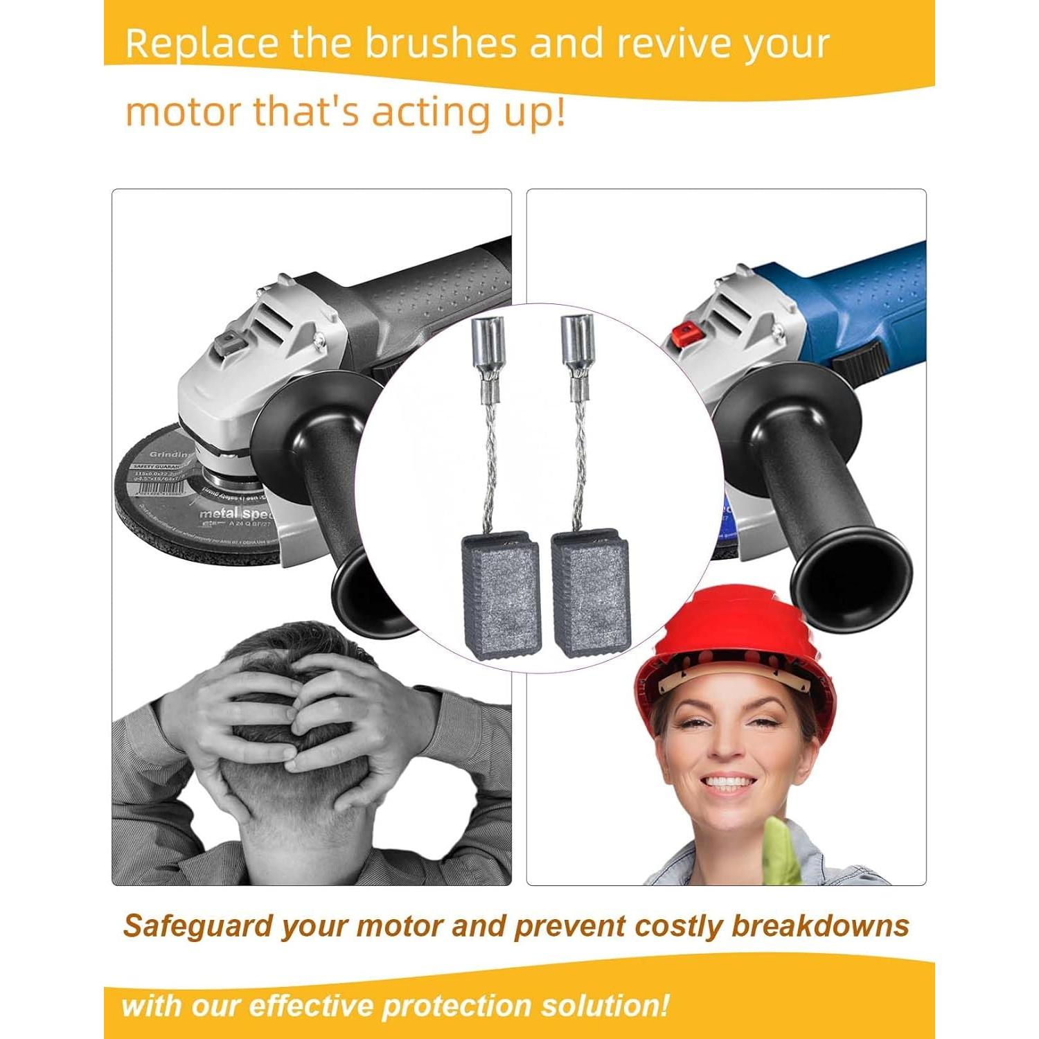 4 Cepillos de Carbono para Bosch GWS 7-115 y 1380