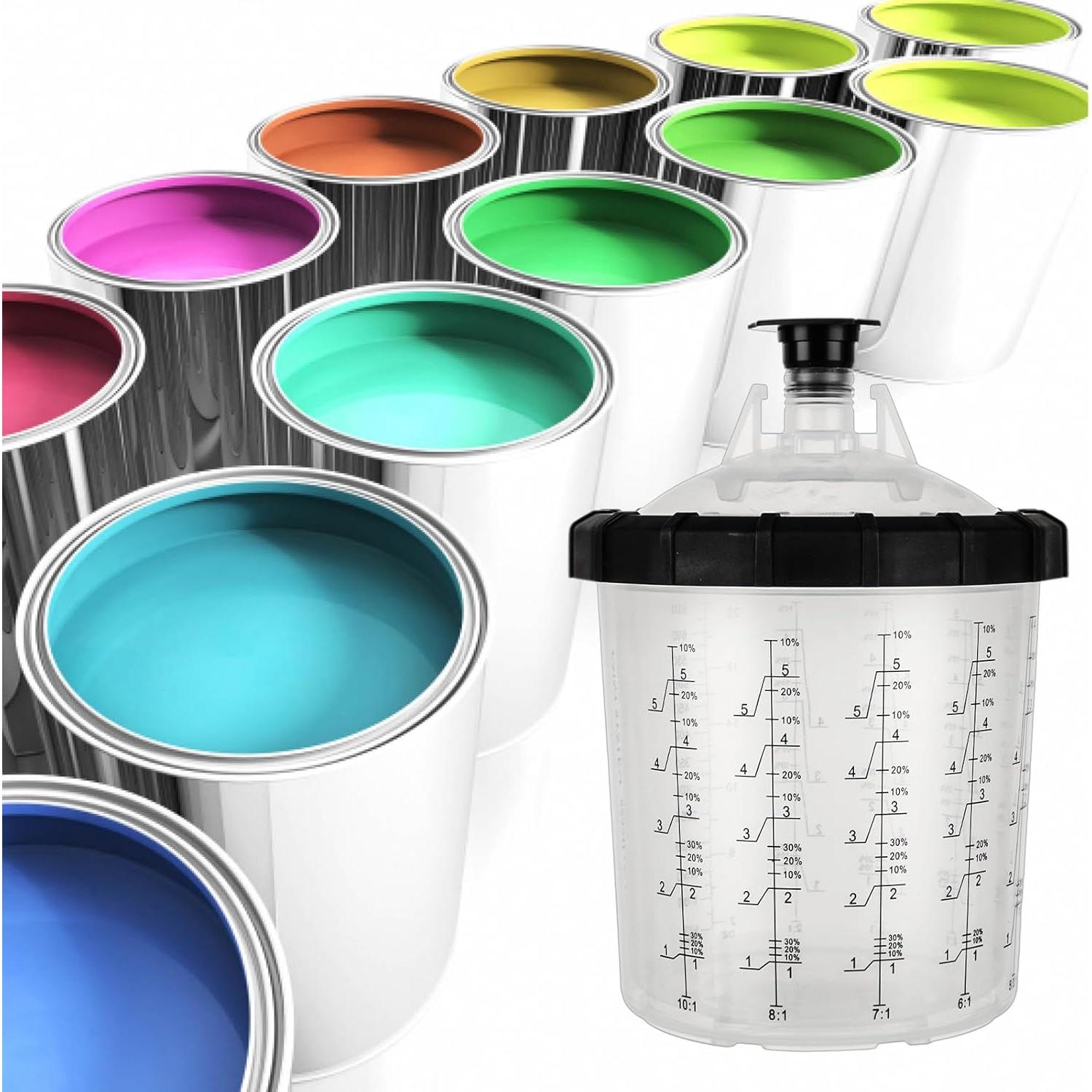 Kit de 25 Tazas de Pintura YAYODS 650 ml con Forros