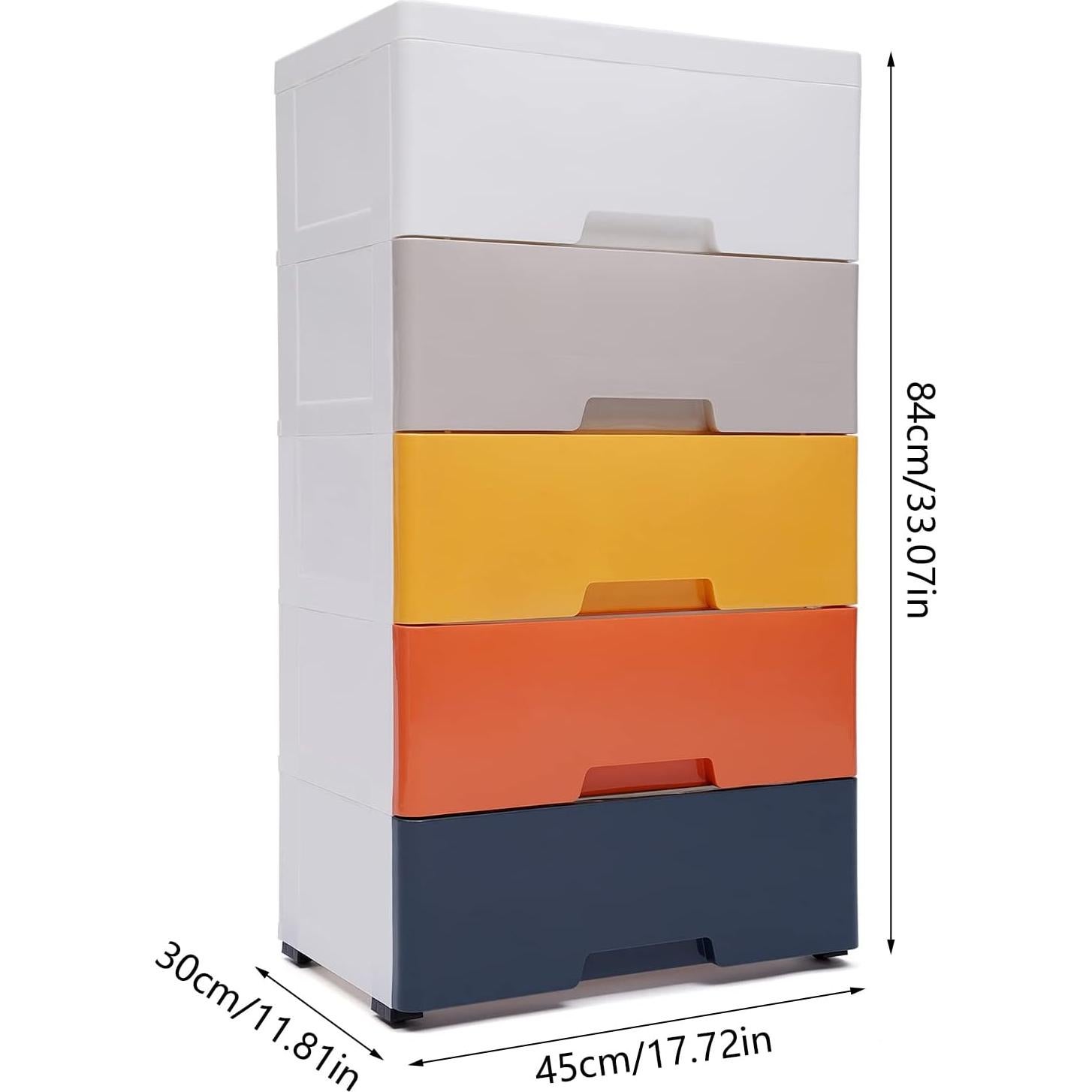 Cajonera de Plástico GMSLuu 5 Cajones Rosa 45.72x30.48x83.82 cm