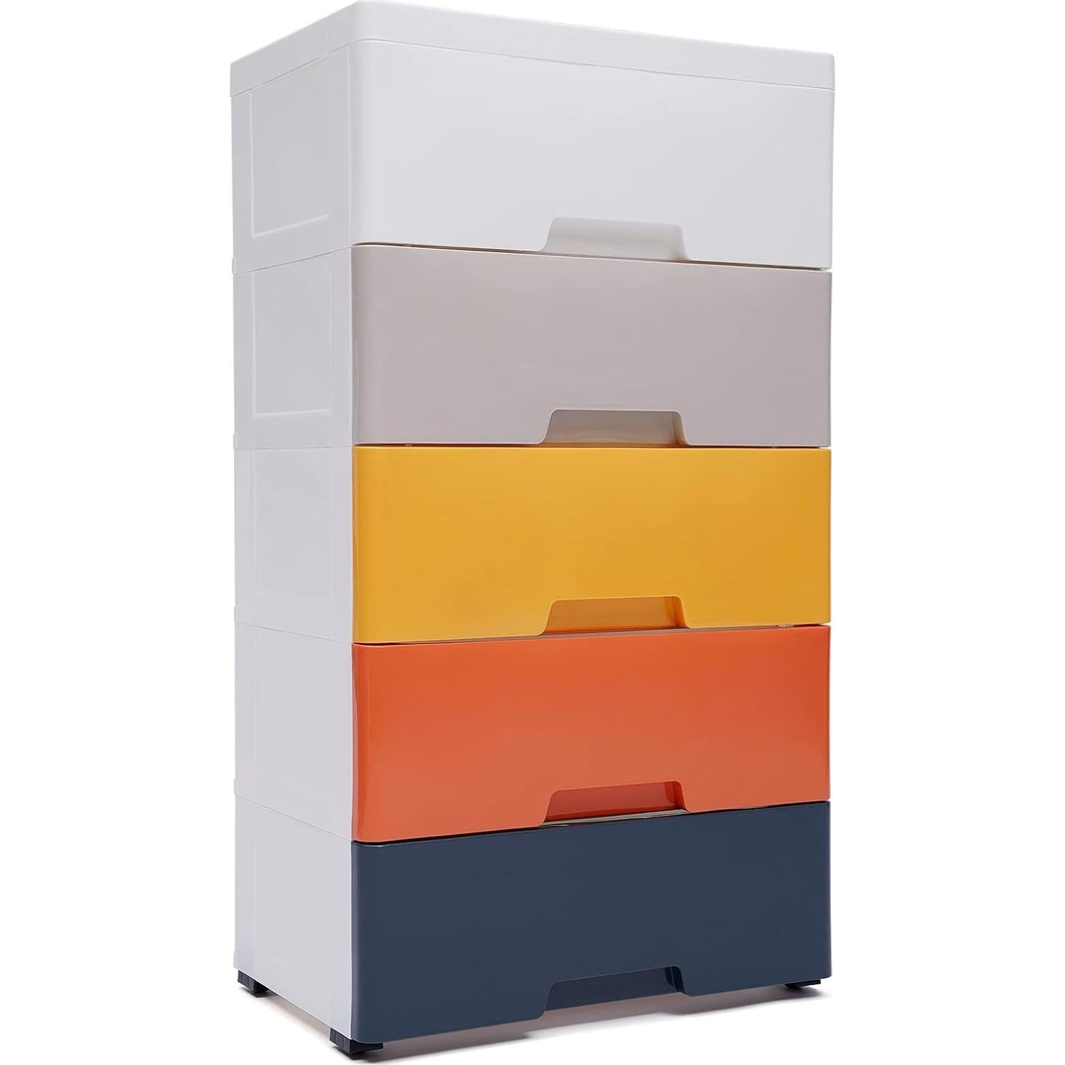 Cajonera de Plástico GMSLuu 5 Cajones Rosa 45.72x30.48x83.82 cm