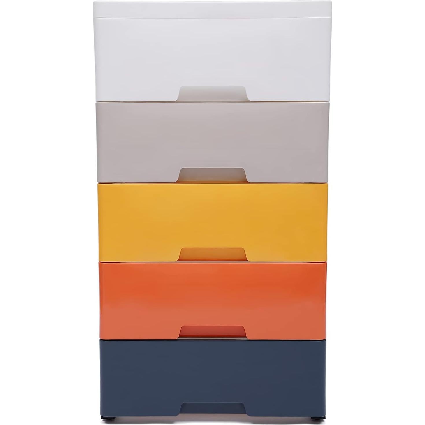 Cajonera de Plástico GMSLuu 5 Cajones Rosa 45.72x30.48x83.82 cm