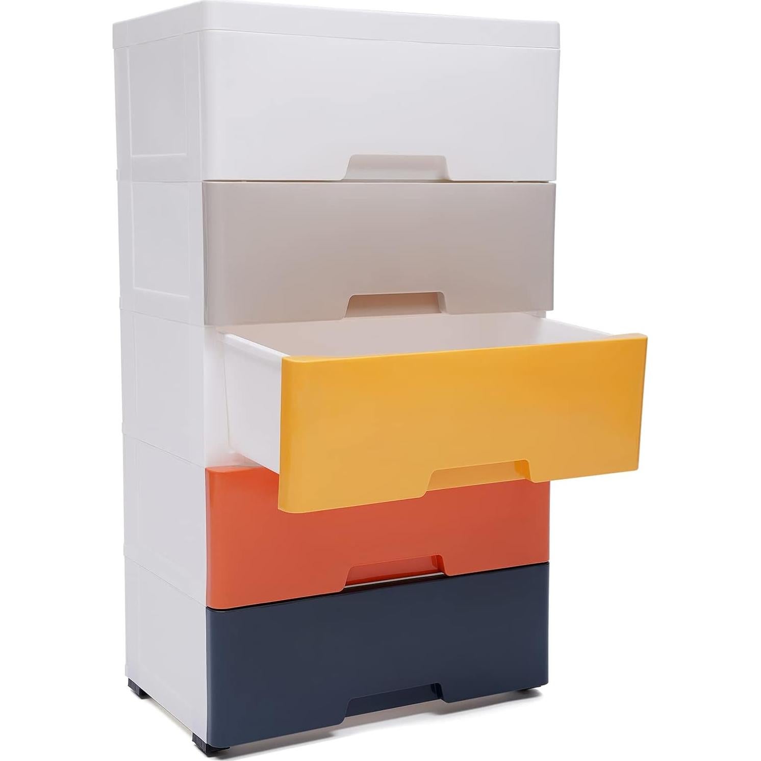 Cajonera de Plástico GMSLuu 5 Cajones Rosa 45.72x30.48x83.82 cm