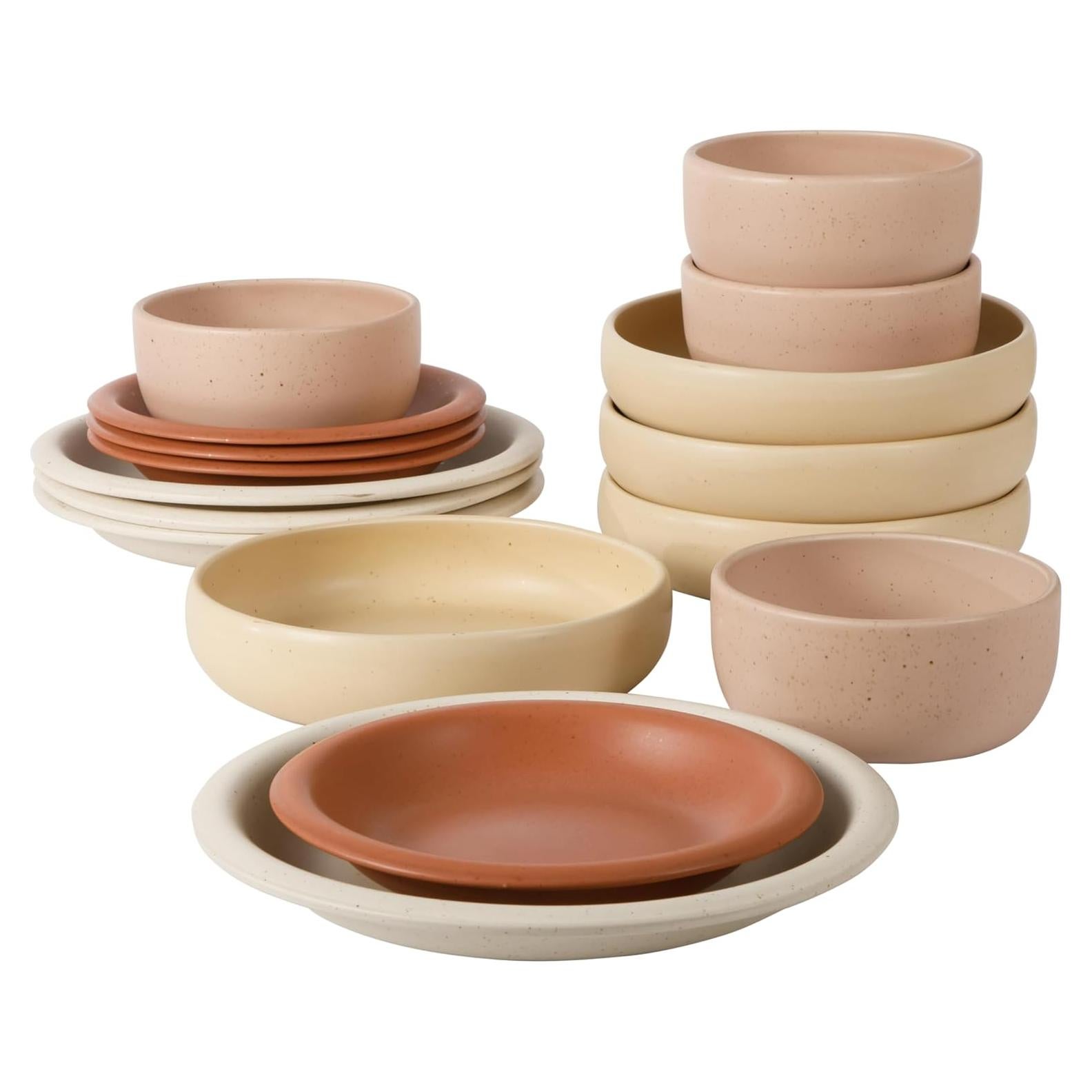 Juego de Platos y Cuencos Cerámica Bloomhouse Corsica Clay 16 Piezas