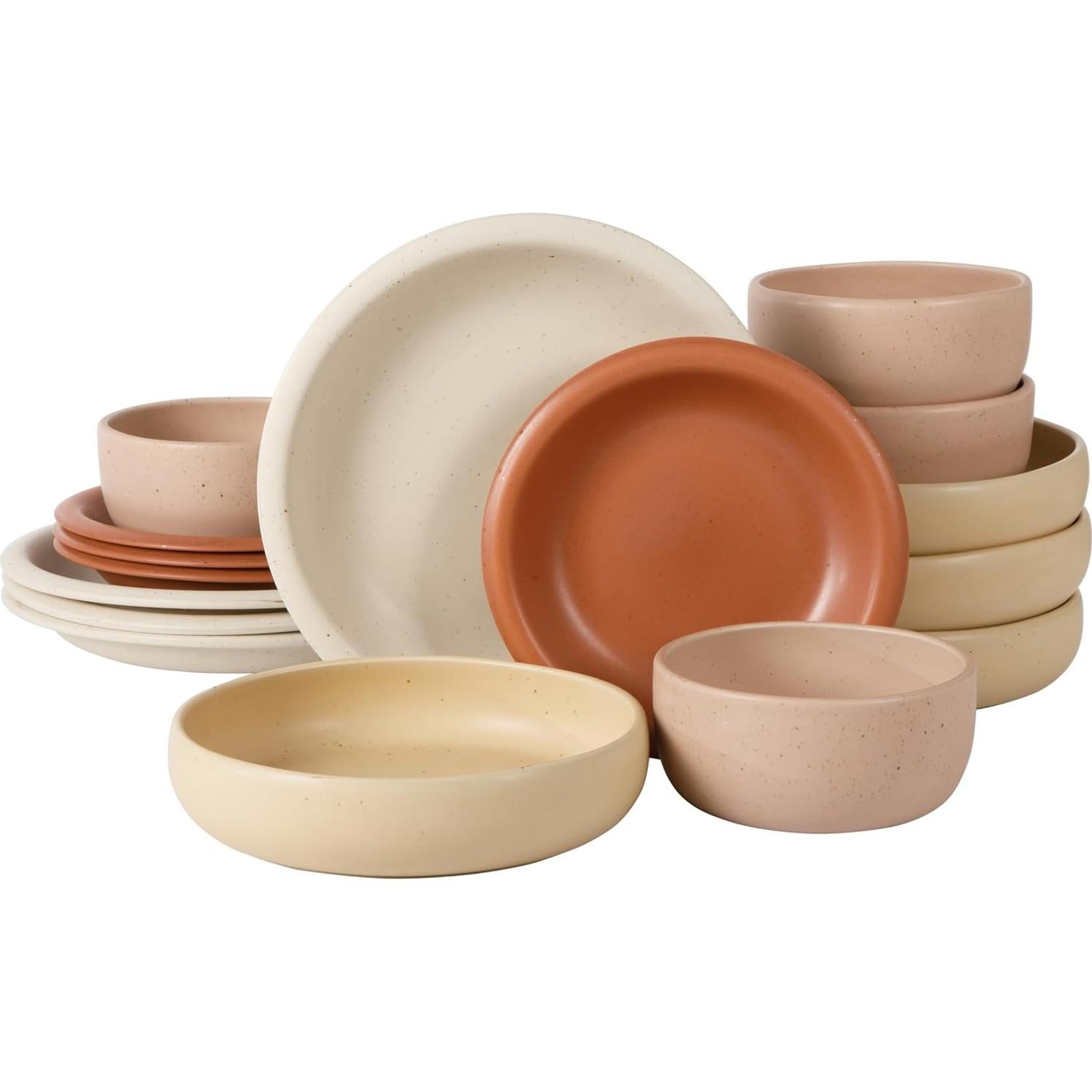 Juego de Platos y Cuencos Cerámica Bloomhouse Corsica Clay 16 Piezas