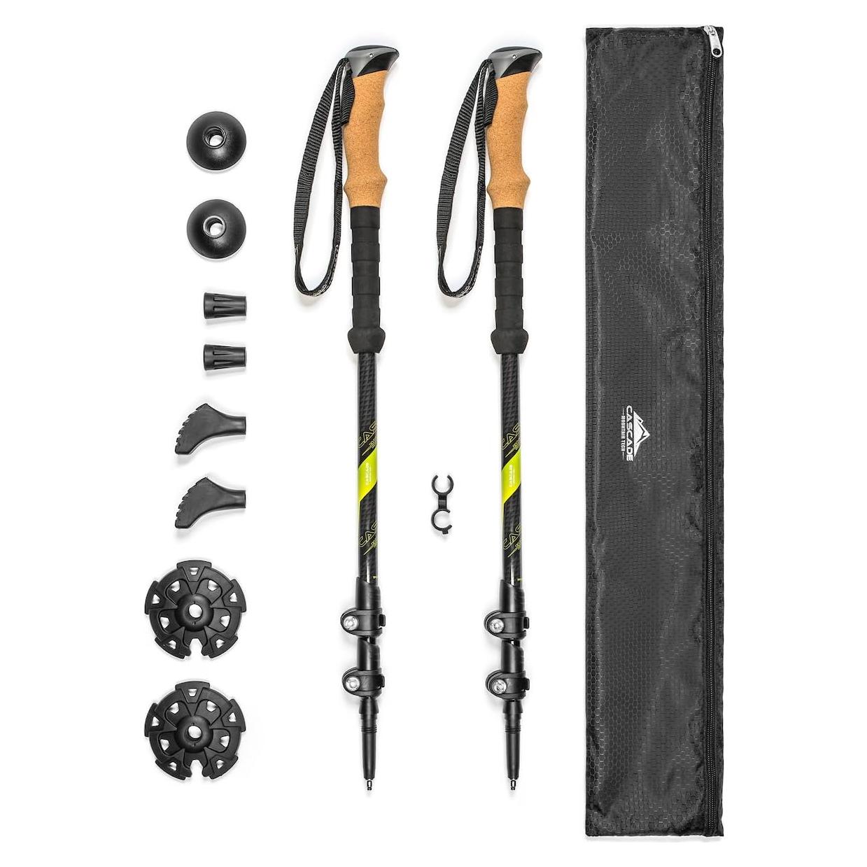 Bastones de Senderismo Cascade Mountain Tech - Carbono Verde