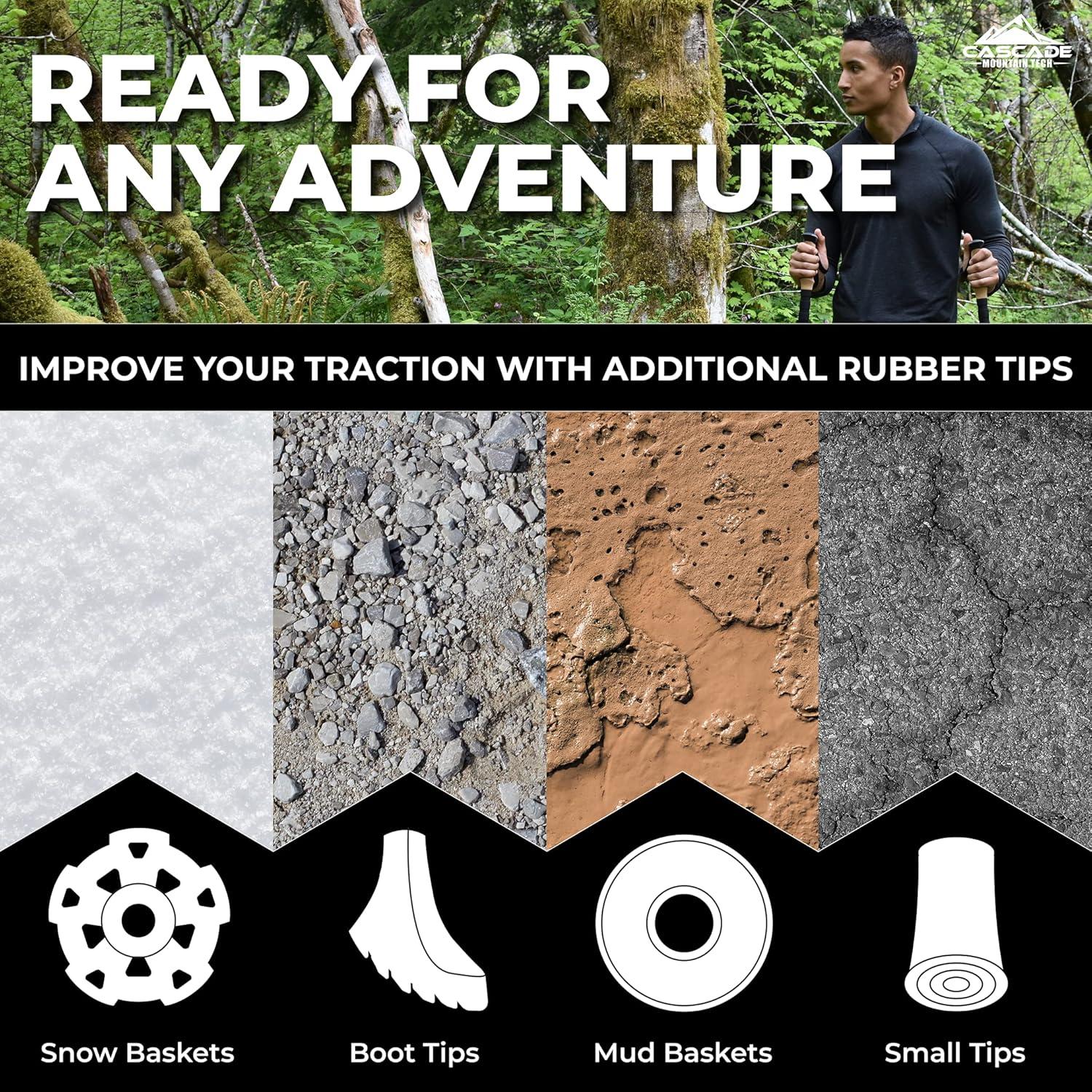 Bastones de Senderismo Cascade Mountain Tech - Carbono Verde