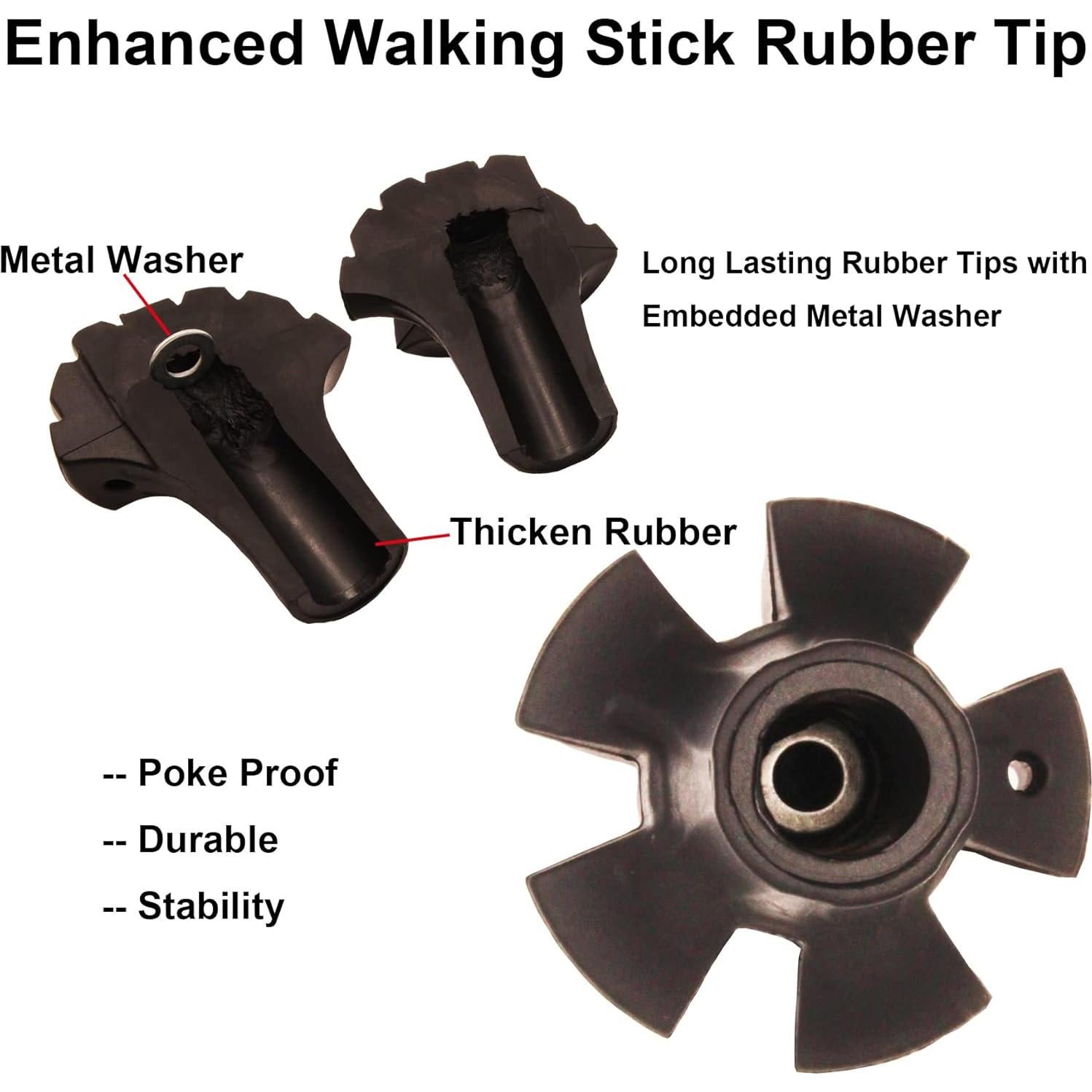 Juego de Puntas de Goma HAPLUSTAR para Bastones 6 Pcs