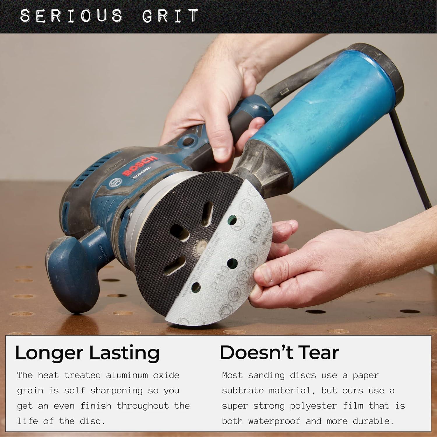 Discos de Lijado 15 cm 40 Granos Serious Grit - Caja 25 Unidades