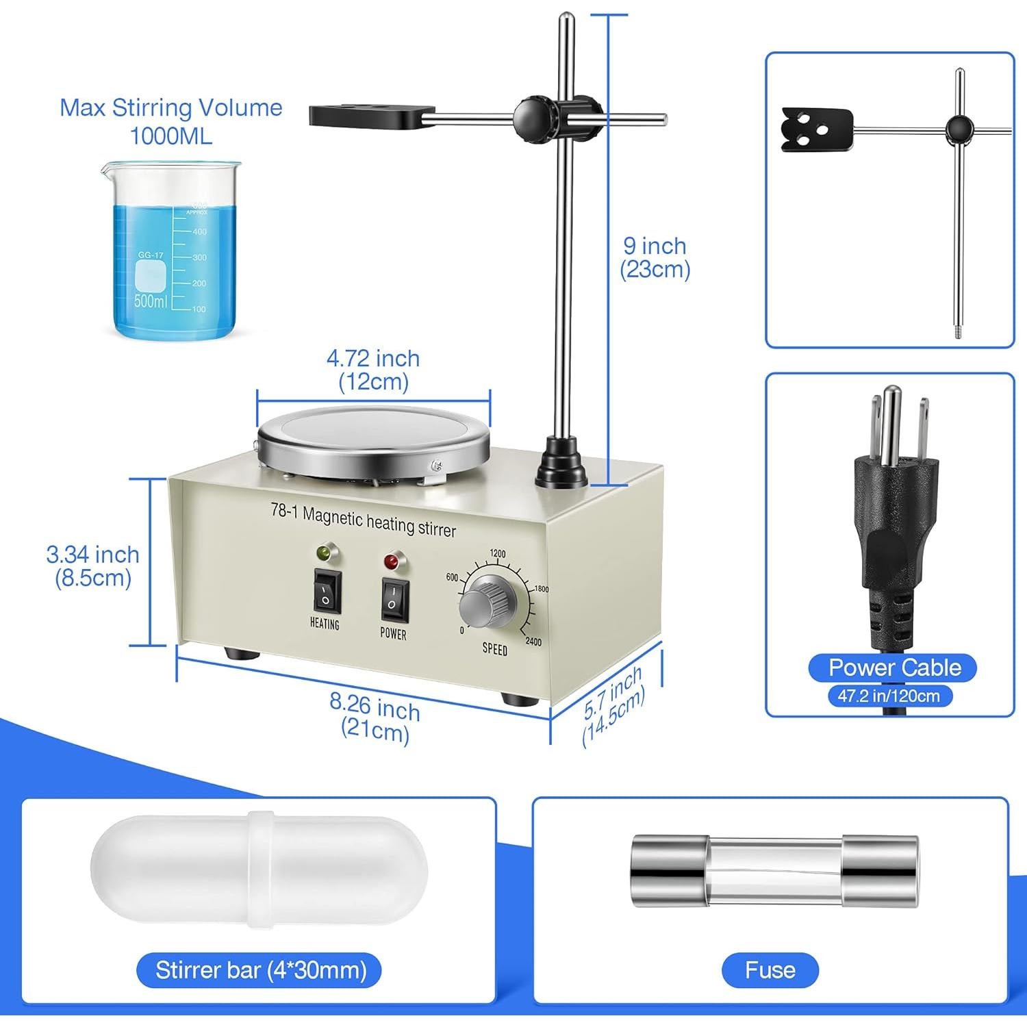 Placa Calentadora Magnética Feekoon 1000ml 2400 RPM