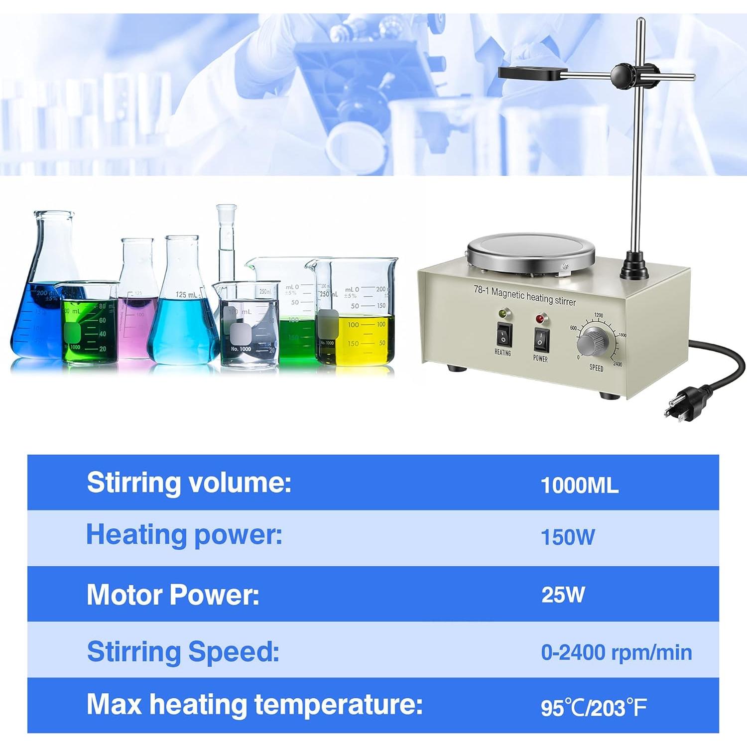 Placa Calentadora Magnética Feekoon 1000ml 2400 RPM