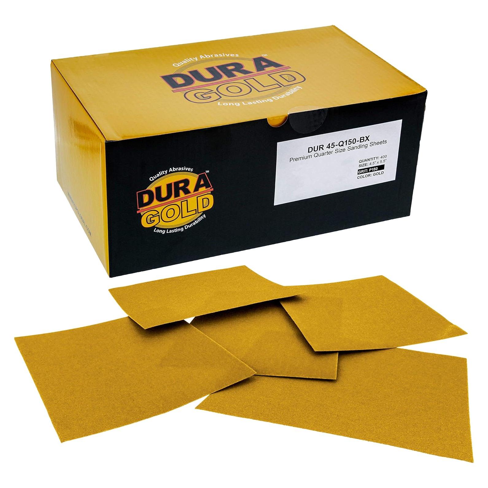 Papel de Lija Dura-Gold 150 Granos Dorado 400 Hojas 11.43x13.97cm