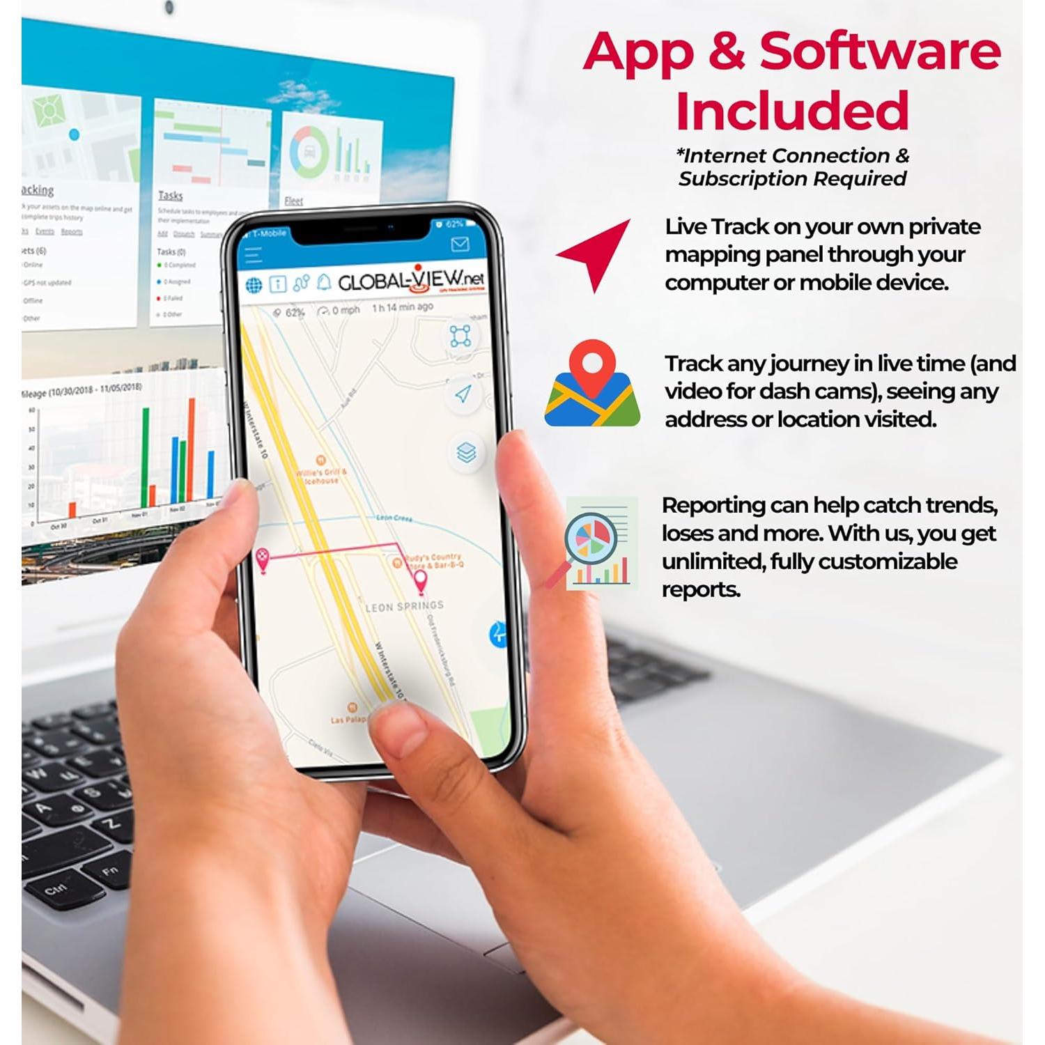 Rastreador GPS Magnético Global-View 2 Meses Batería