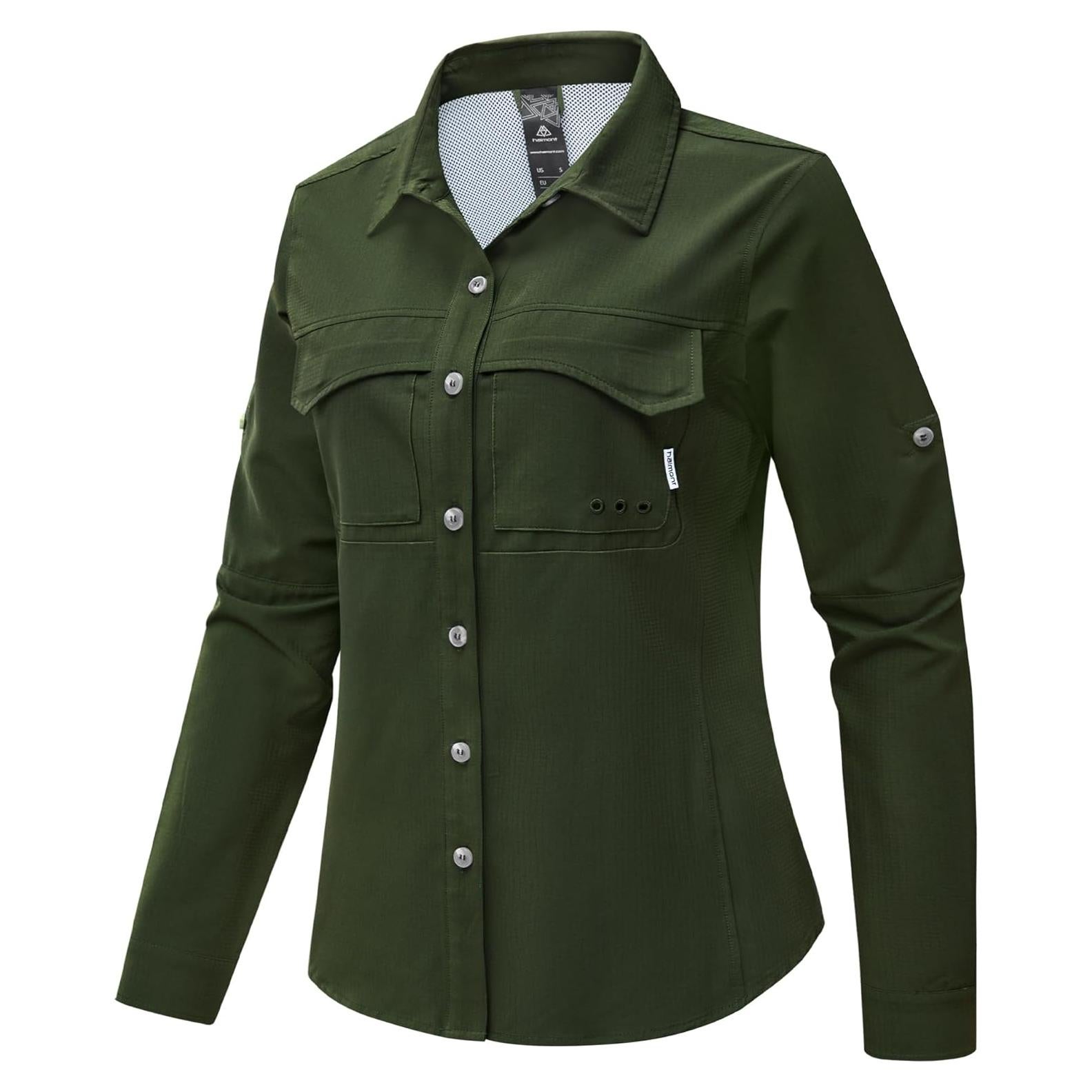 Camisa de Viaje Haimont para Mujeres UPF 50+ Verde Ejercito