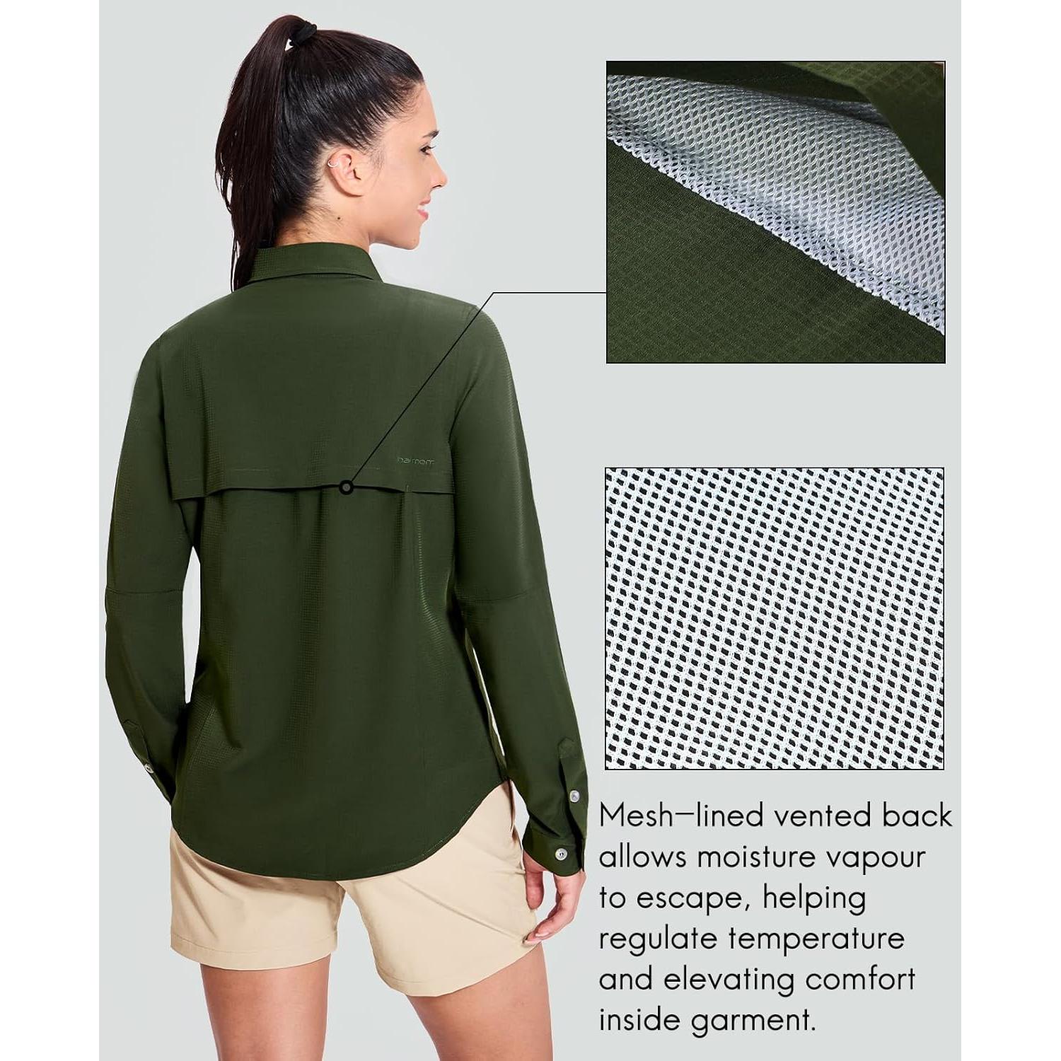 Camisa de Viaje Haimont para Mujeres UPF 50+ Verde Ejercito