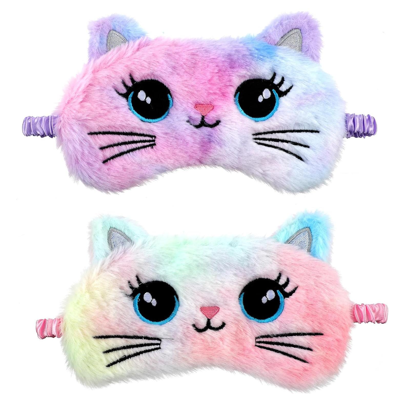 2 Máscaras de Ojos de Felpa Suave WY LIGHTING - Estilo Gato