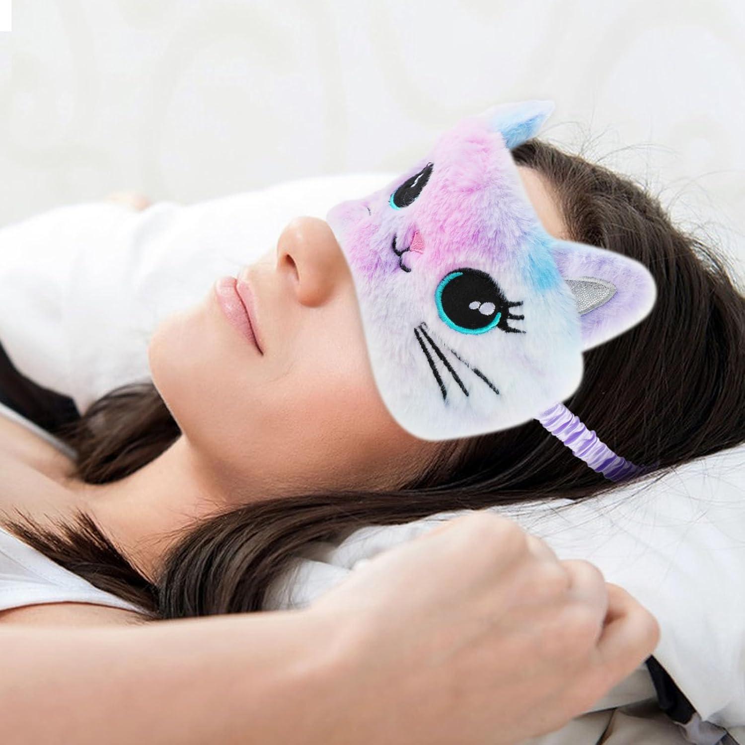 2 Máscaras de Ojos de Felpa Suave WY LIGHTING - Estilo Gato