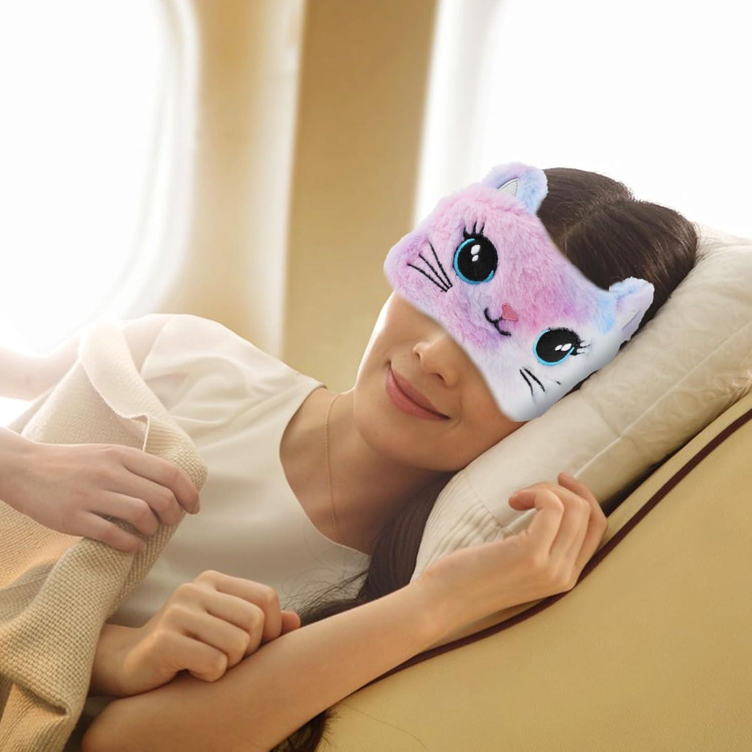 2 Máscaras de Ojos de Felpa Suave WY LIGHTING - Estilo Gato