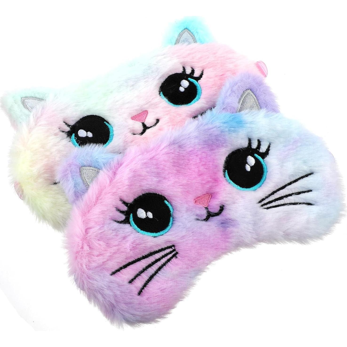 2 Máscaras de Ojos de Felpa Suave WY LIGHTING - Estilo Gato