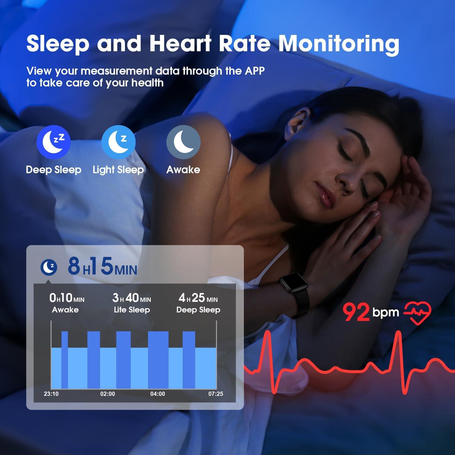 Reloj Fitness LIVIKEY LK-F1 Negro con Monitor Cardíaco y Sueño