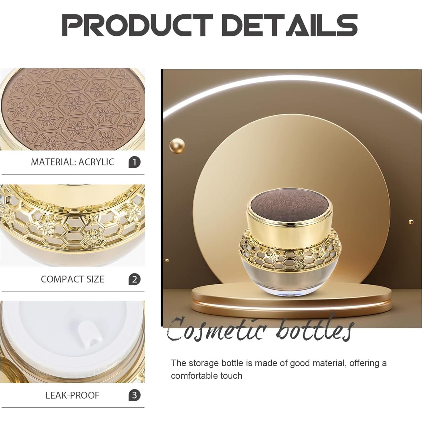 Tarro Cosmético Refillable FRCOLOR 30g Dorado para Crema