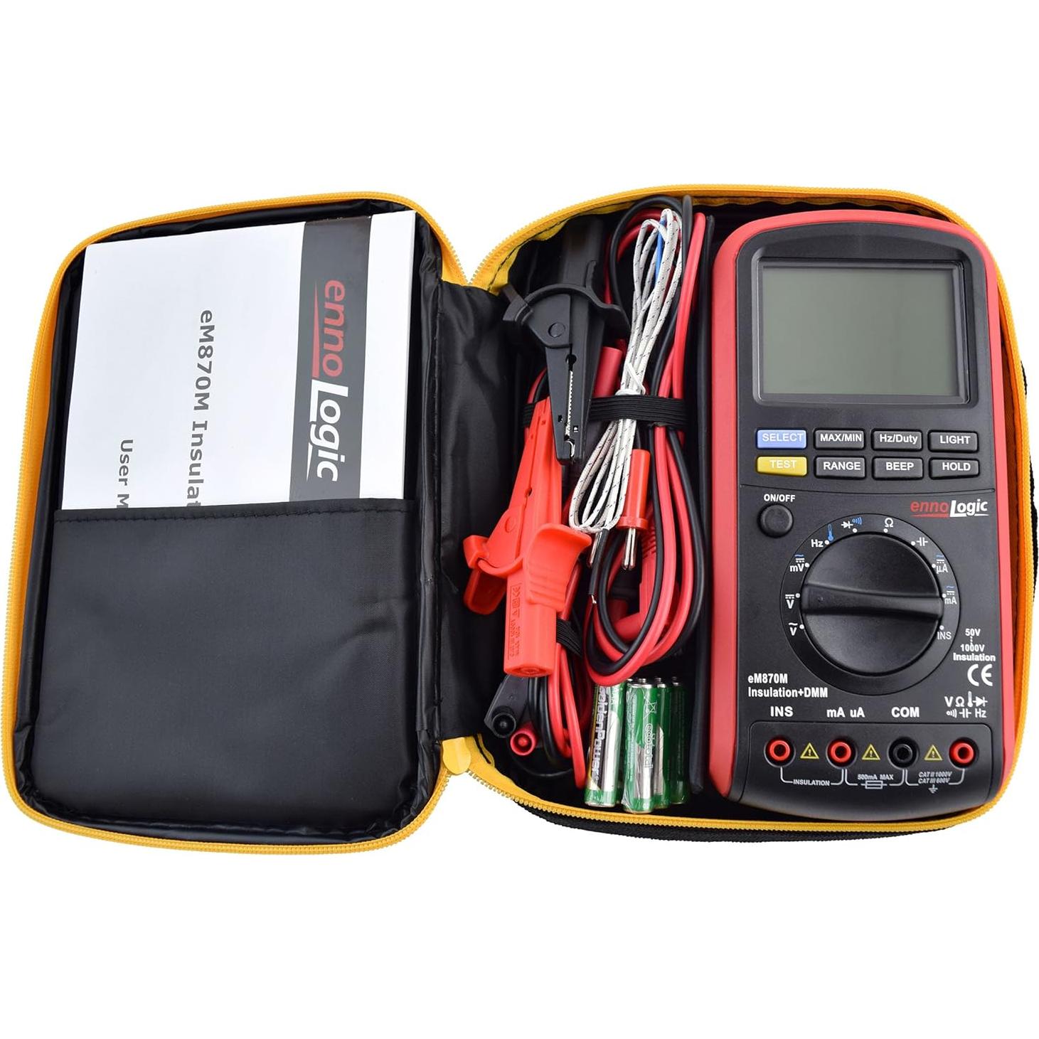 Megómetro eM870M ennoLogic 50-1000V Multímetro Profesional