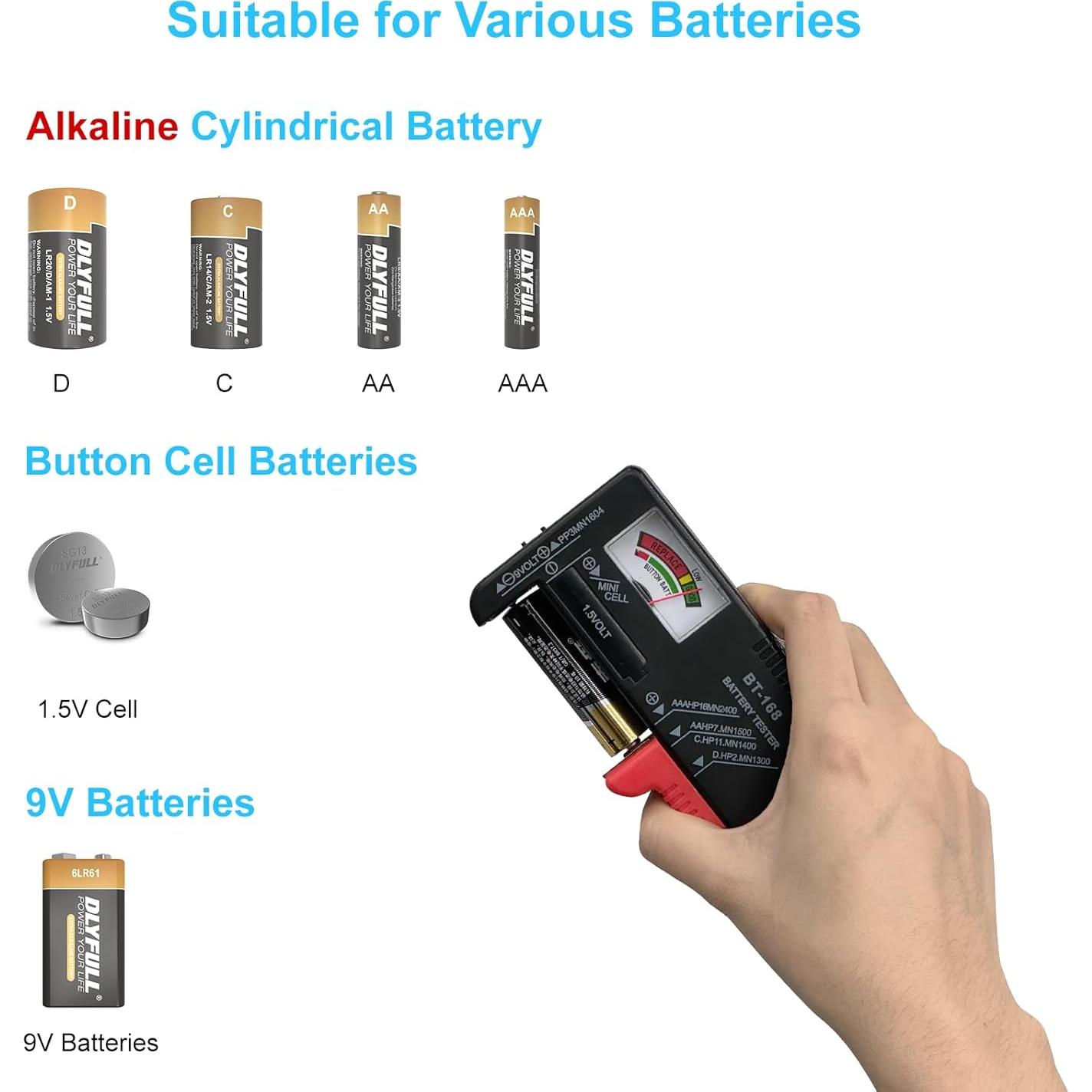 Probador de Baterías Dlyfull B1L Universal para AAA AA 9V