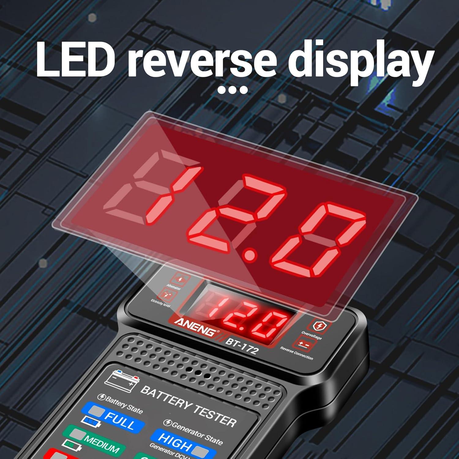 Probador de Baterías ANENG BT172 12V con Pantalla LCD