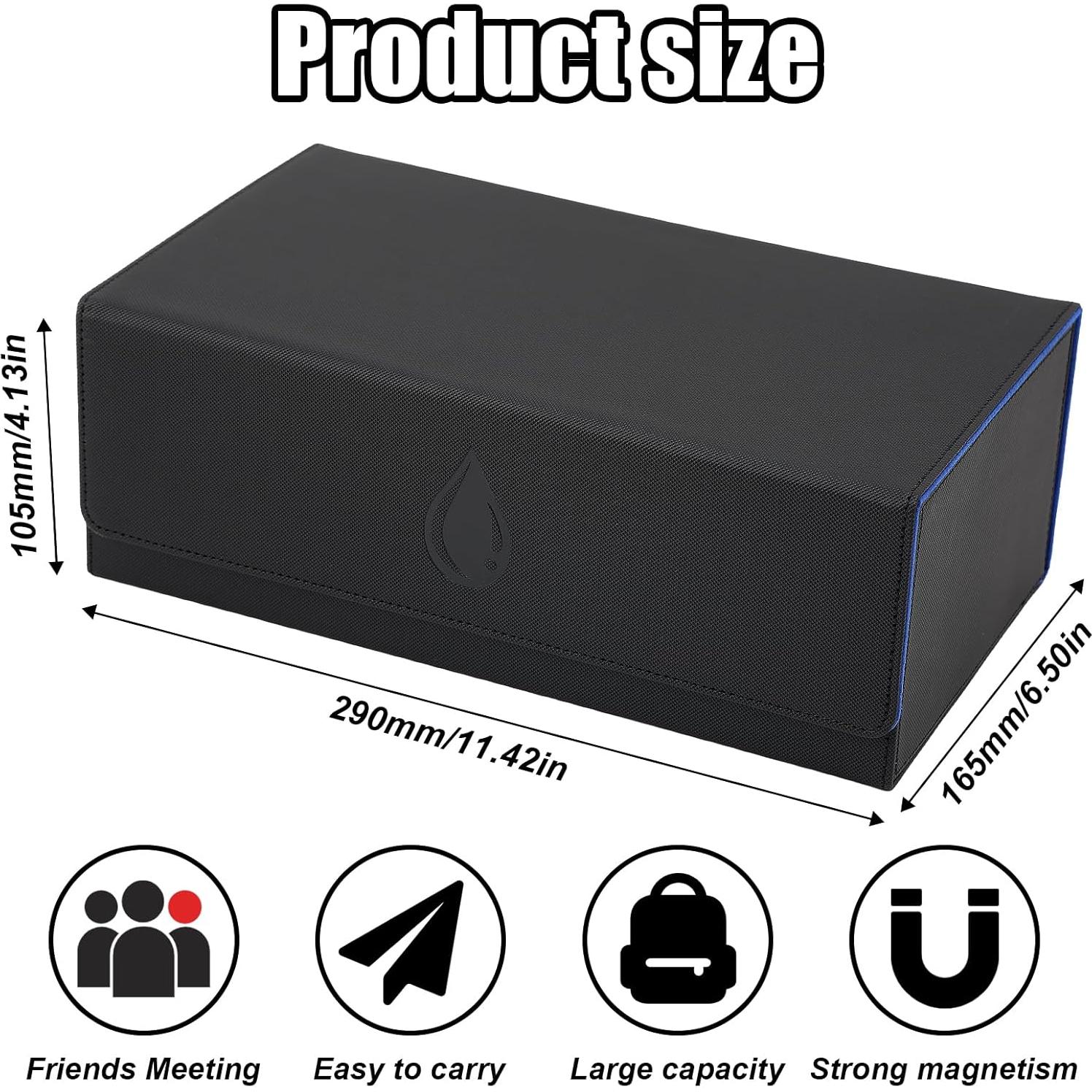 Caja de Almacenamiento de Cartas DaMohony 1500+ PU Negro/Azul