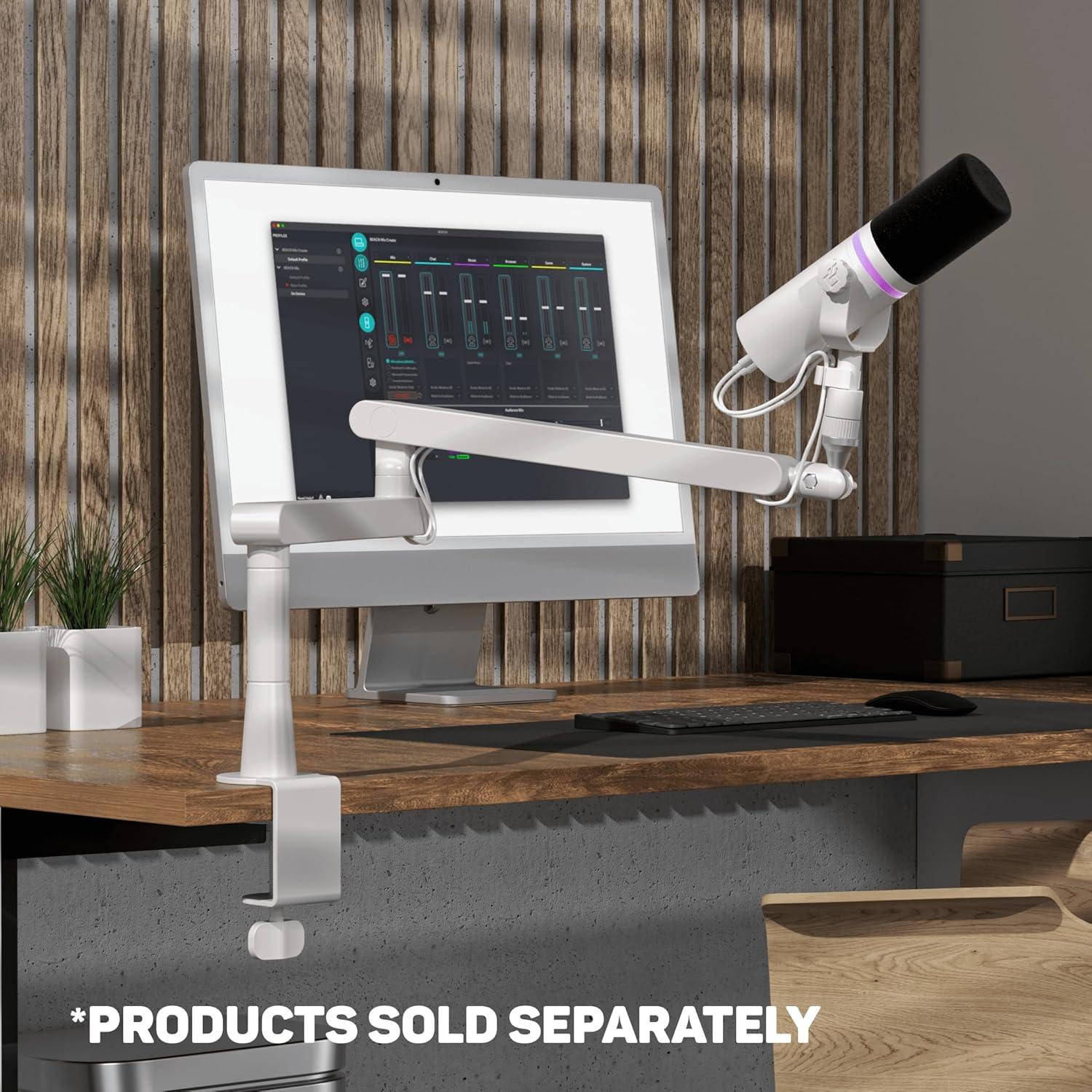 Soporte de Micrófono BEACN Ajustable Blanco para Streaming