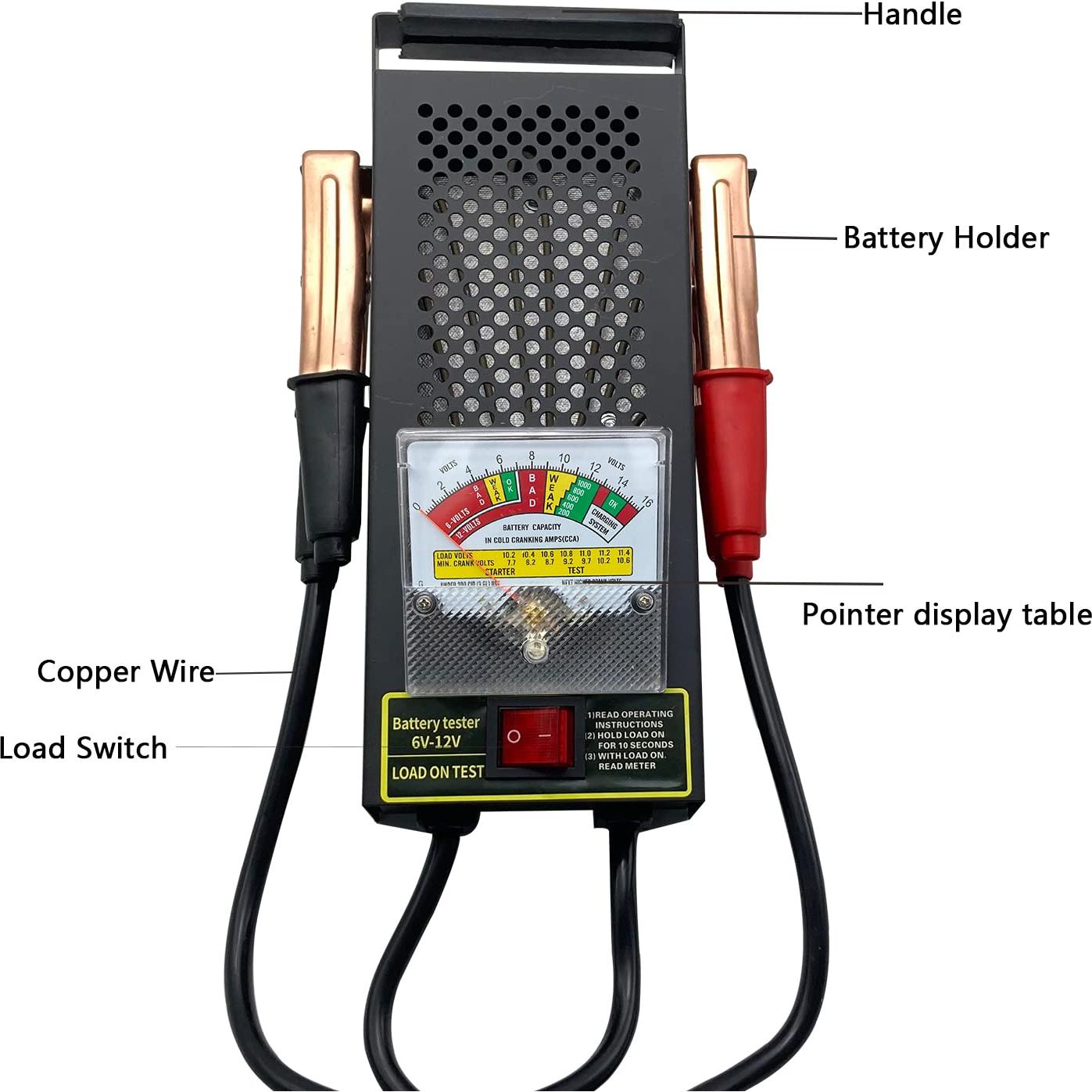 Probador de Carga de Batería KAIHENG 6V 12V con Voltímetro