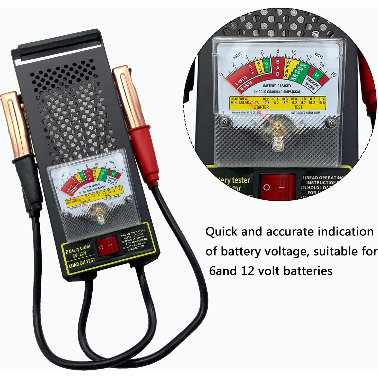 Probador de Carga de Batería KAIHENG 6V 12V con Voltímetro