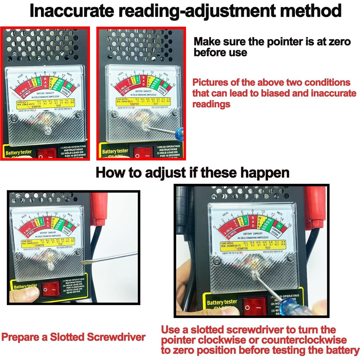 Probador de Carga de Batería KAIHENG 6V 12V con Voltímetro