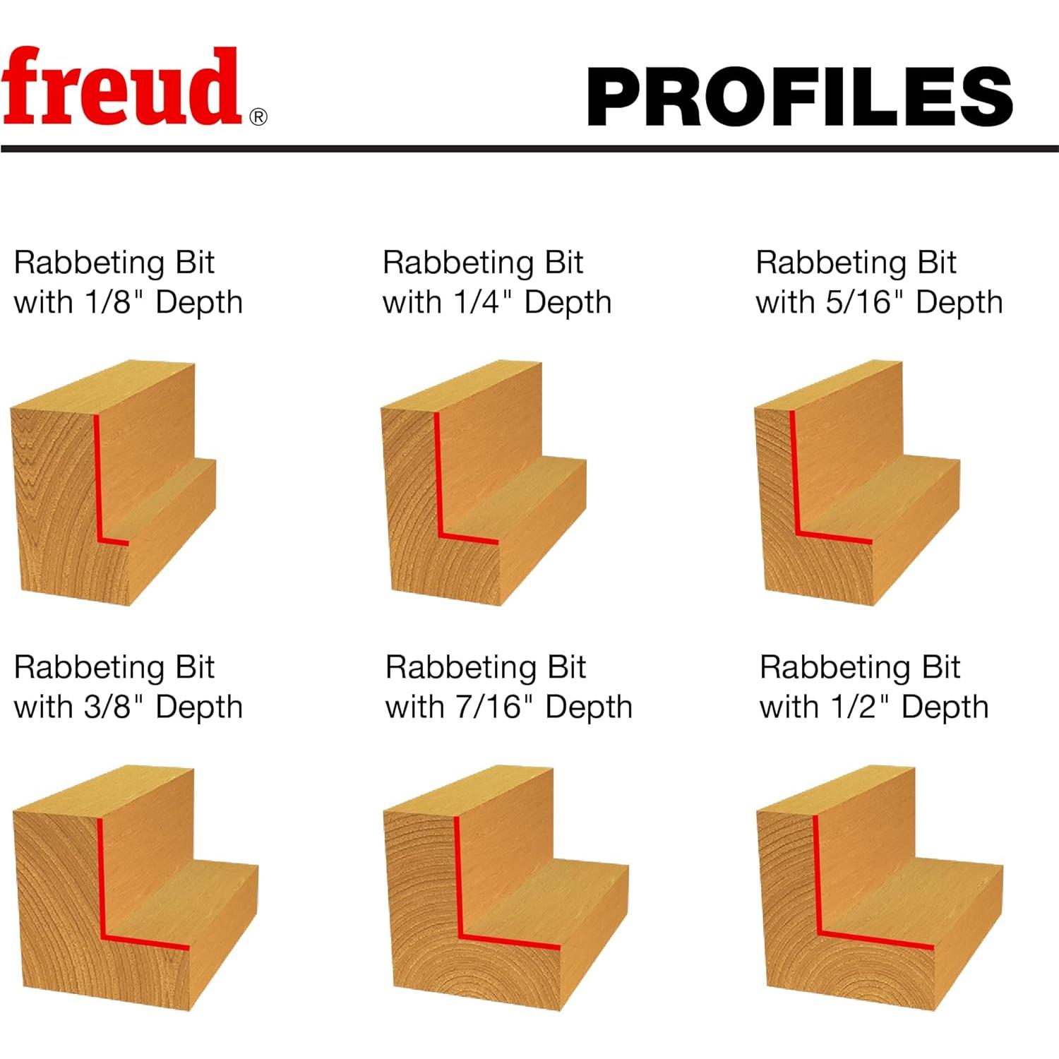 Juego de Brocas de Rebaje Freud 32-504 con Rodamientos 6.35 mm