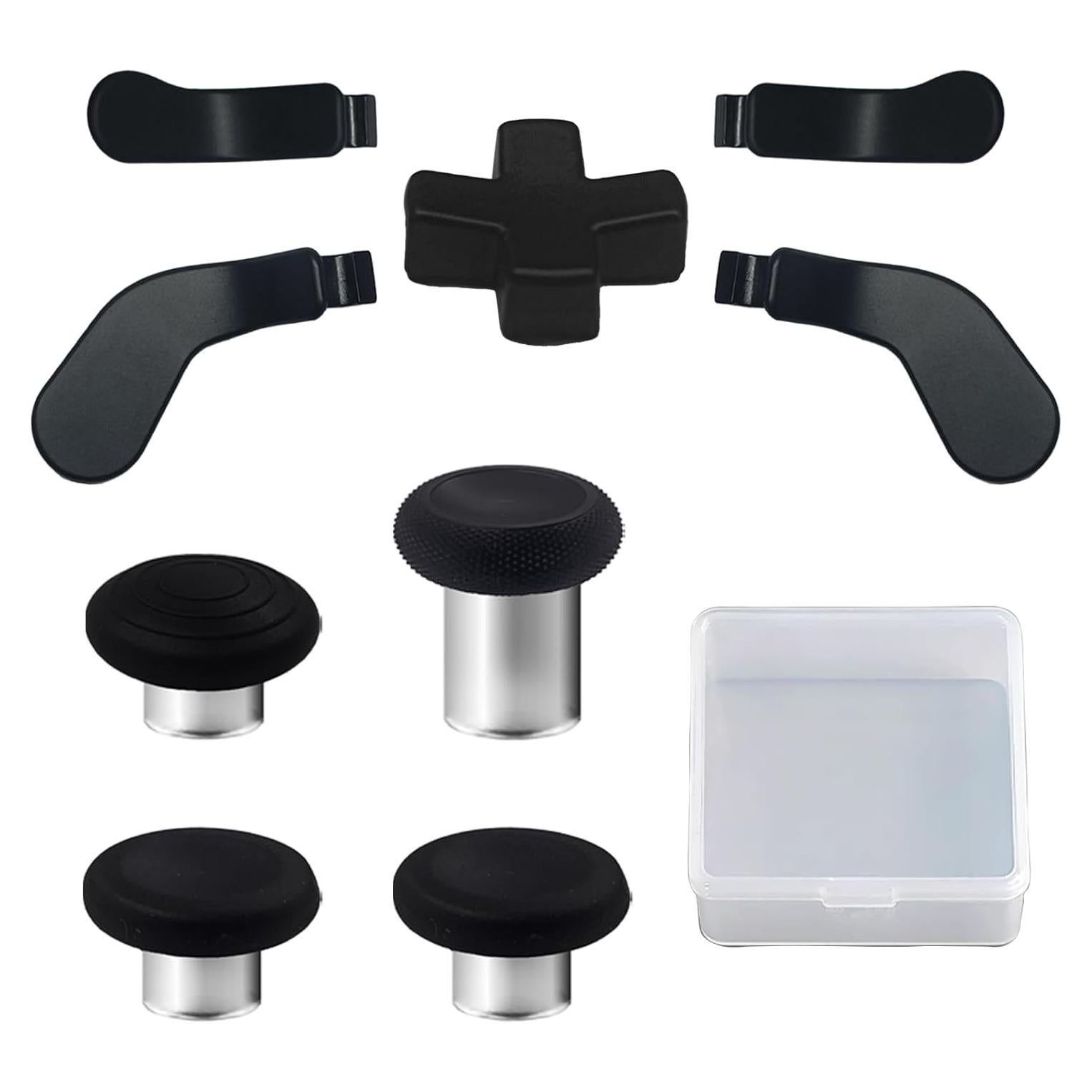 9 in1 Metal Thumbsticks Parts for Xbox Elite Series 2 Core Controller,Rear Paddles Repair Parts Replacement Set for Xbox Elite Series 2 Core with 4 Swap Joysticks, 4 Paddles,1 Standard D-Pads(Black)