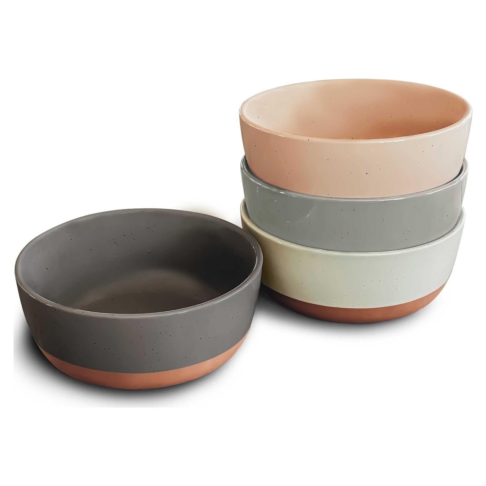 Juego de 4 Cuencos de Cerámica Mora 739ml Apto Microondas
