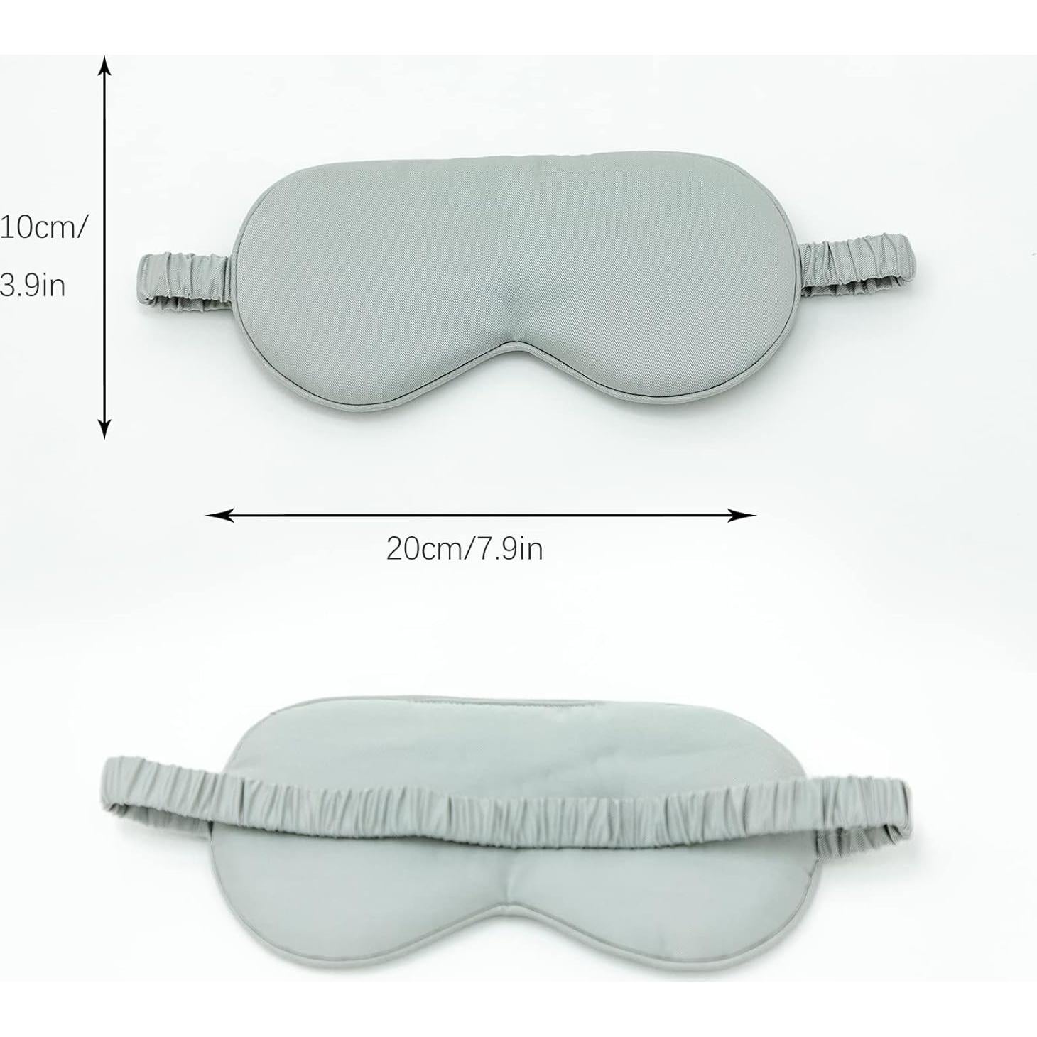 Máscara de Sueño HBHLFZ 2 Pack - Fibra de Viscosa de Bambú Gris