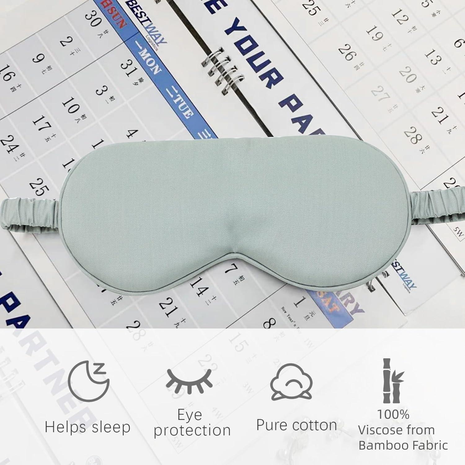 Máscara de Sueño HBHLFZ 2 Pack - Fibra de Viscosa de Bambú Gris