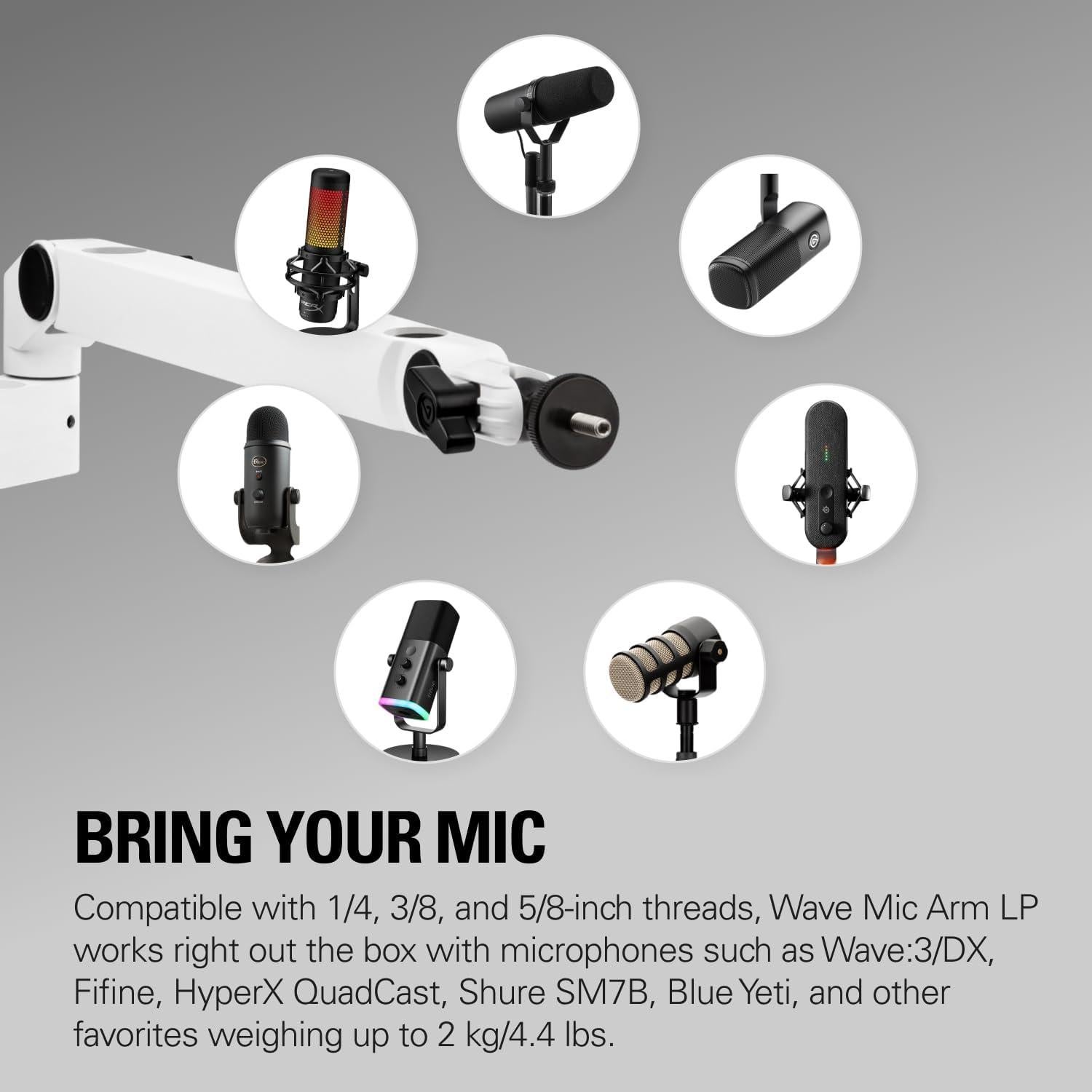 Brazo de Micrófono Elgato Wave Mic Arm LP Blanco Ajustable