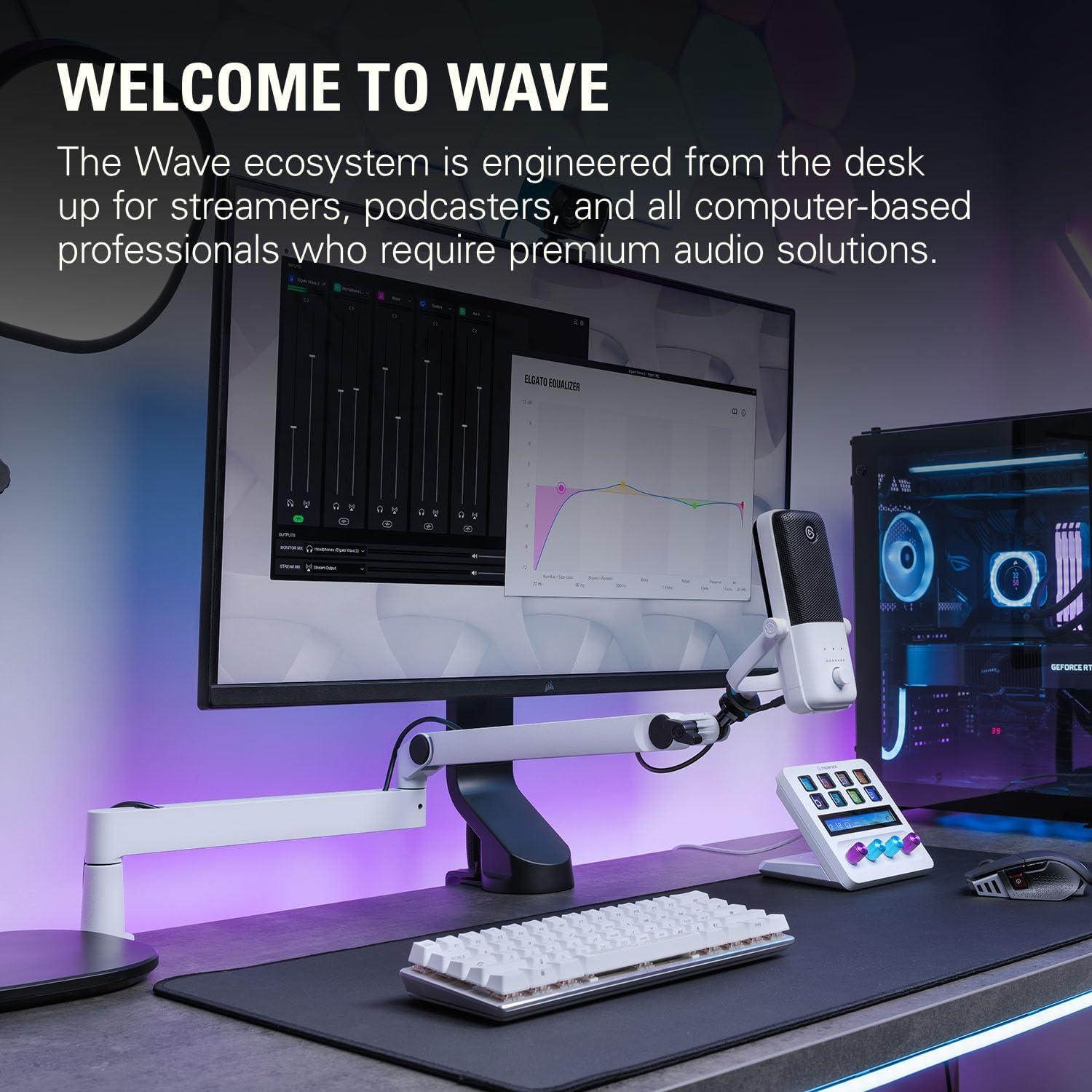 Brazo de Micrófono Elgato Wave Mic Arm LP Blanco Ajustable