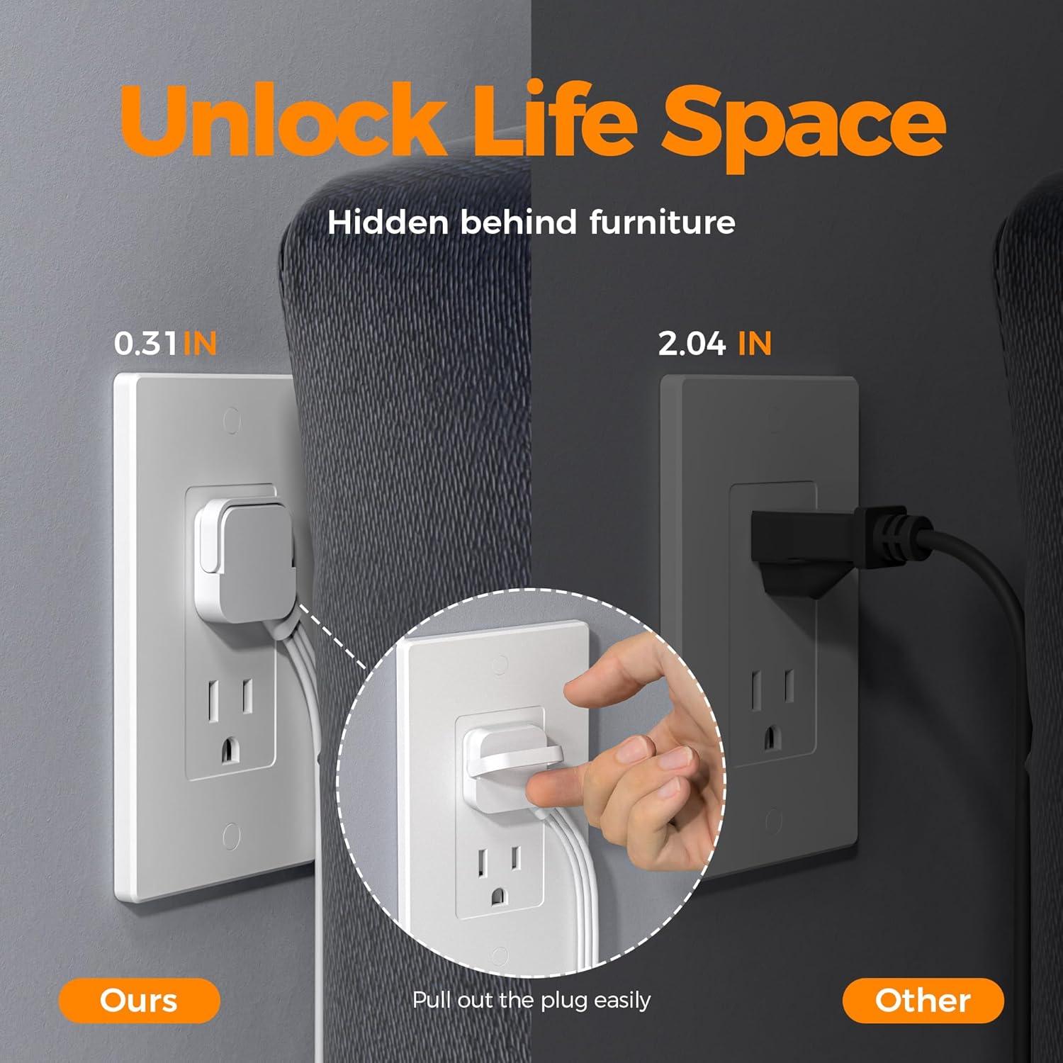 Regleta TESSAN 4 Salidas 3 USB 1.52m Protector Sobretensión