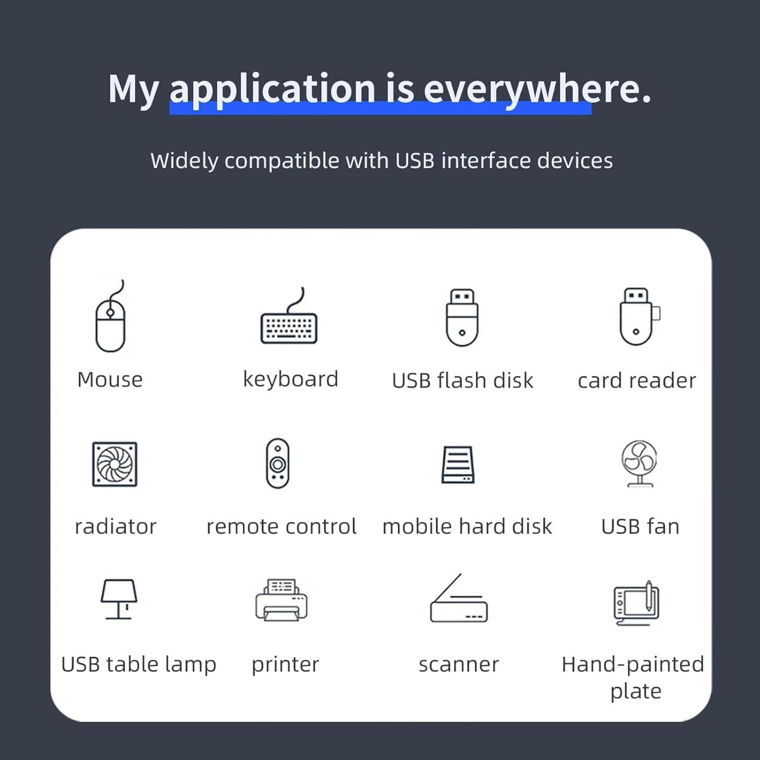 Hub USB 3.0 ANYPLUS 4 Puertos Adaptador Portátil Negro