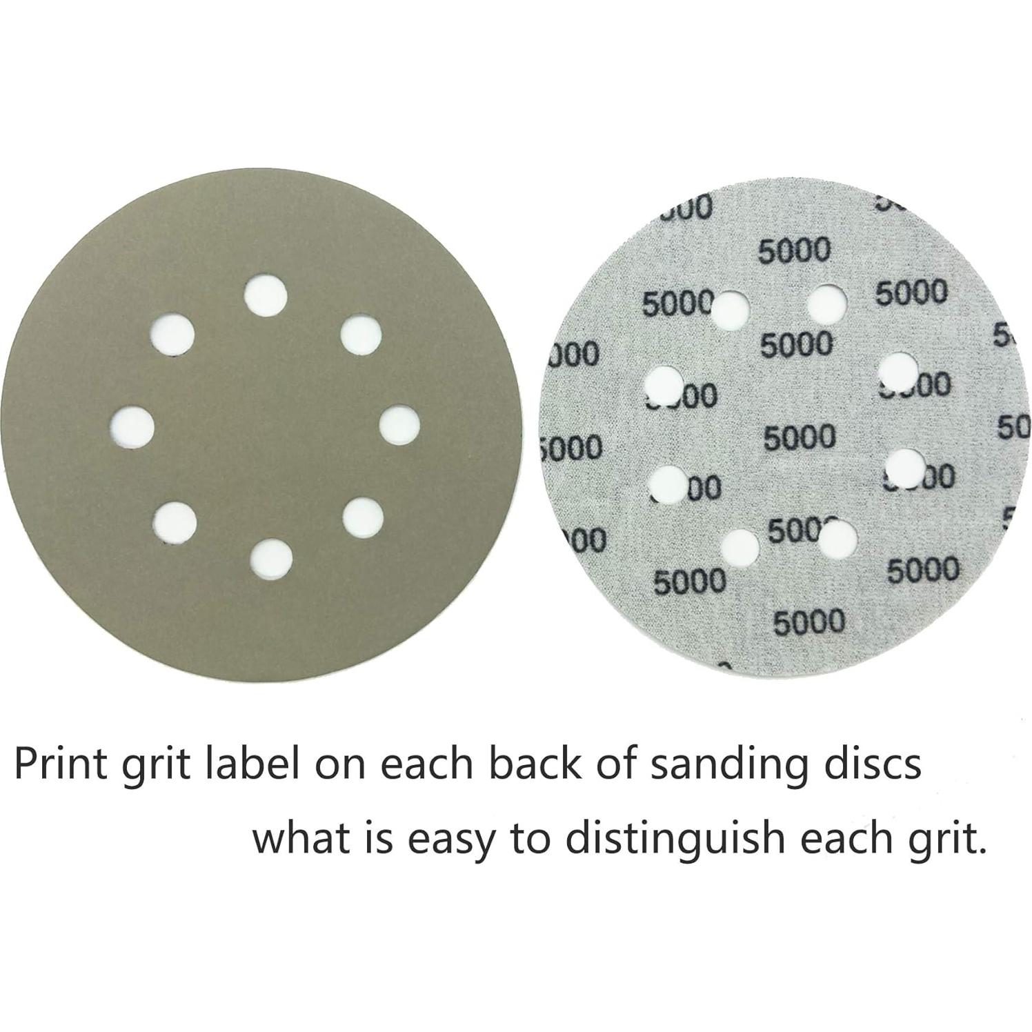 20 Discos de Lija 5" CKFCXC 3000-10000 Granos Húmedo/Seco