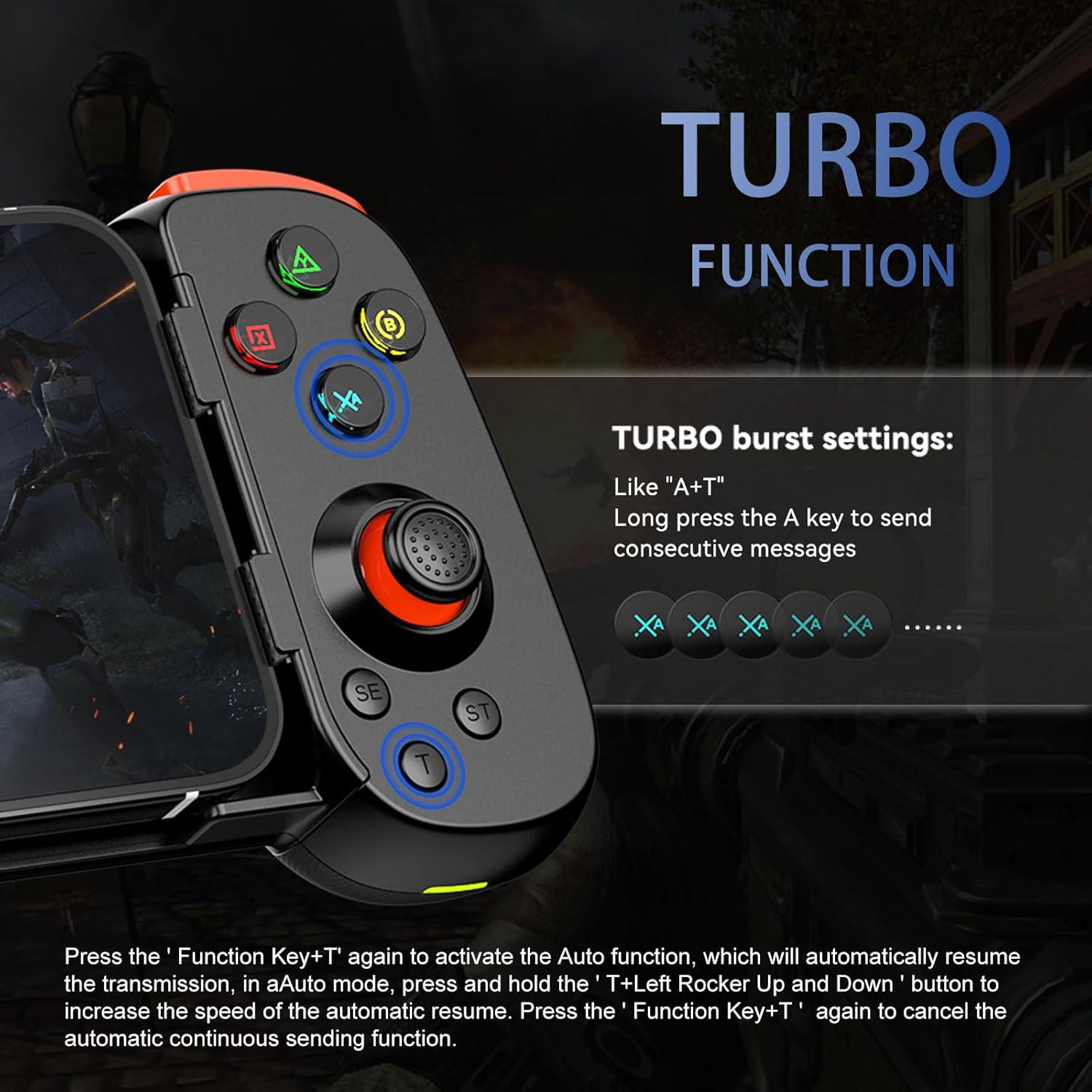 Controlador Inalámbrico Koiiko D6 DP para iPhone/Android/PC - Negro