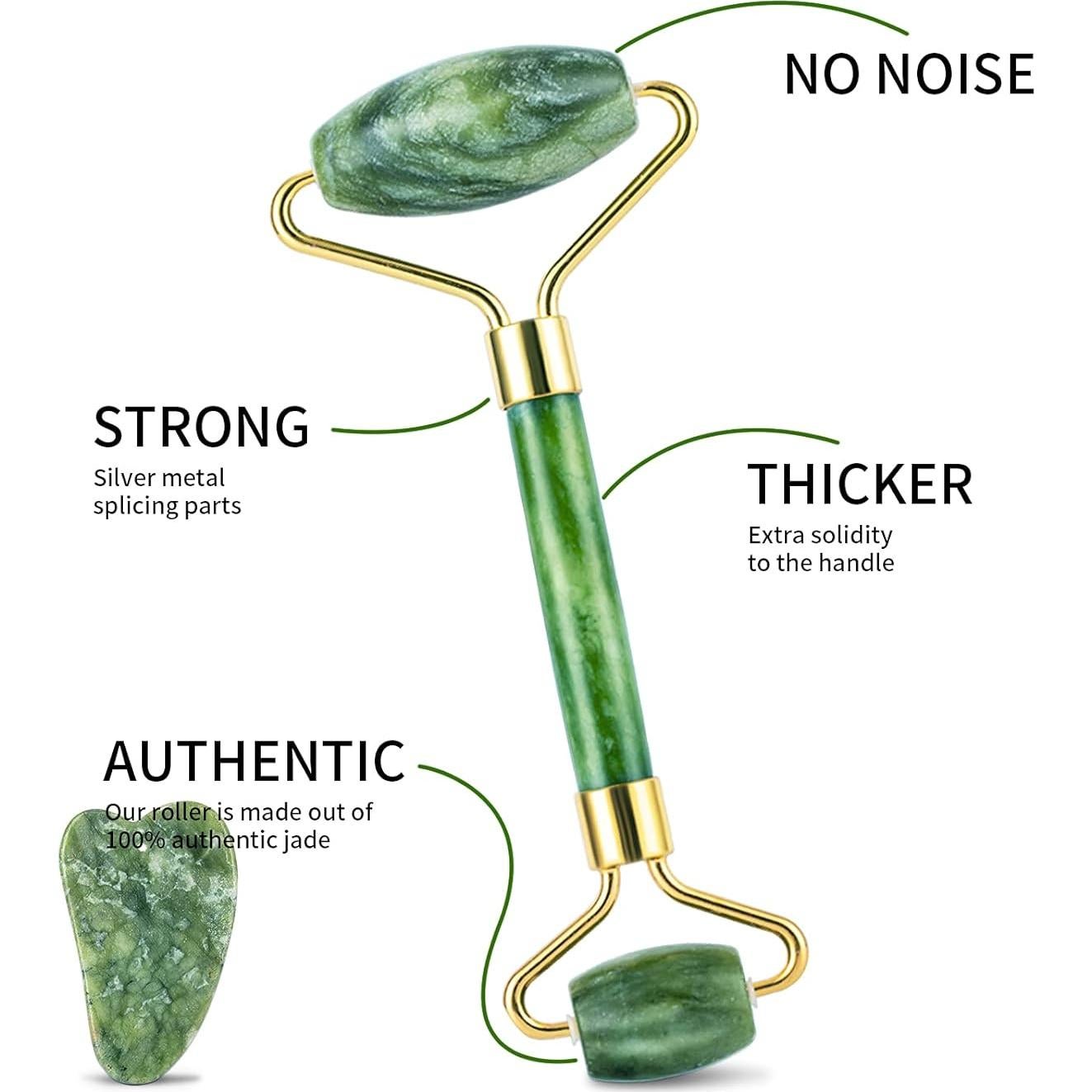Juego de Rodillos Faciales 3 en 1 BFASU - Rodillo de Hielo y Jade