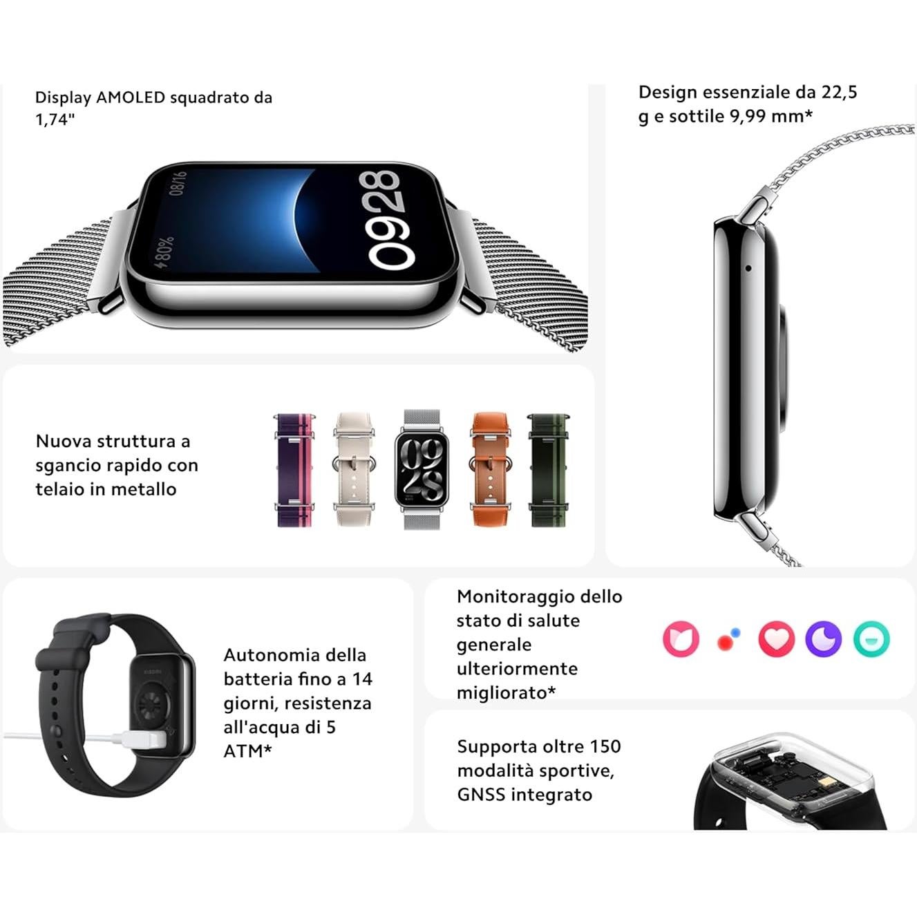 Xiaomi Smart Band 8 Pro Reloj Fitness 1.74" AMOLED Negro