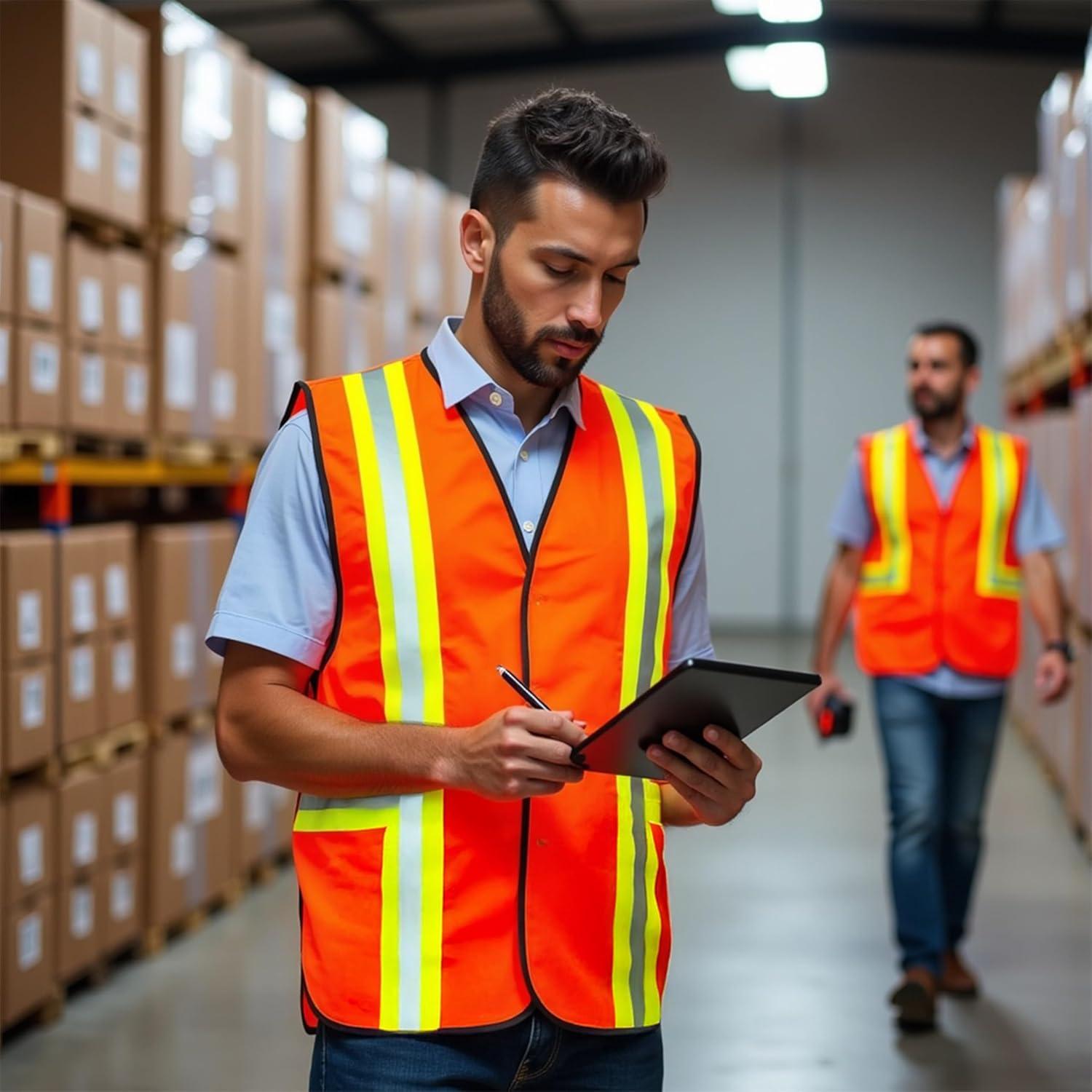 Chaleco de Seguridad G & F Naranja Unisex Reflectante ANSI