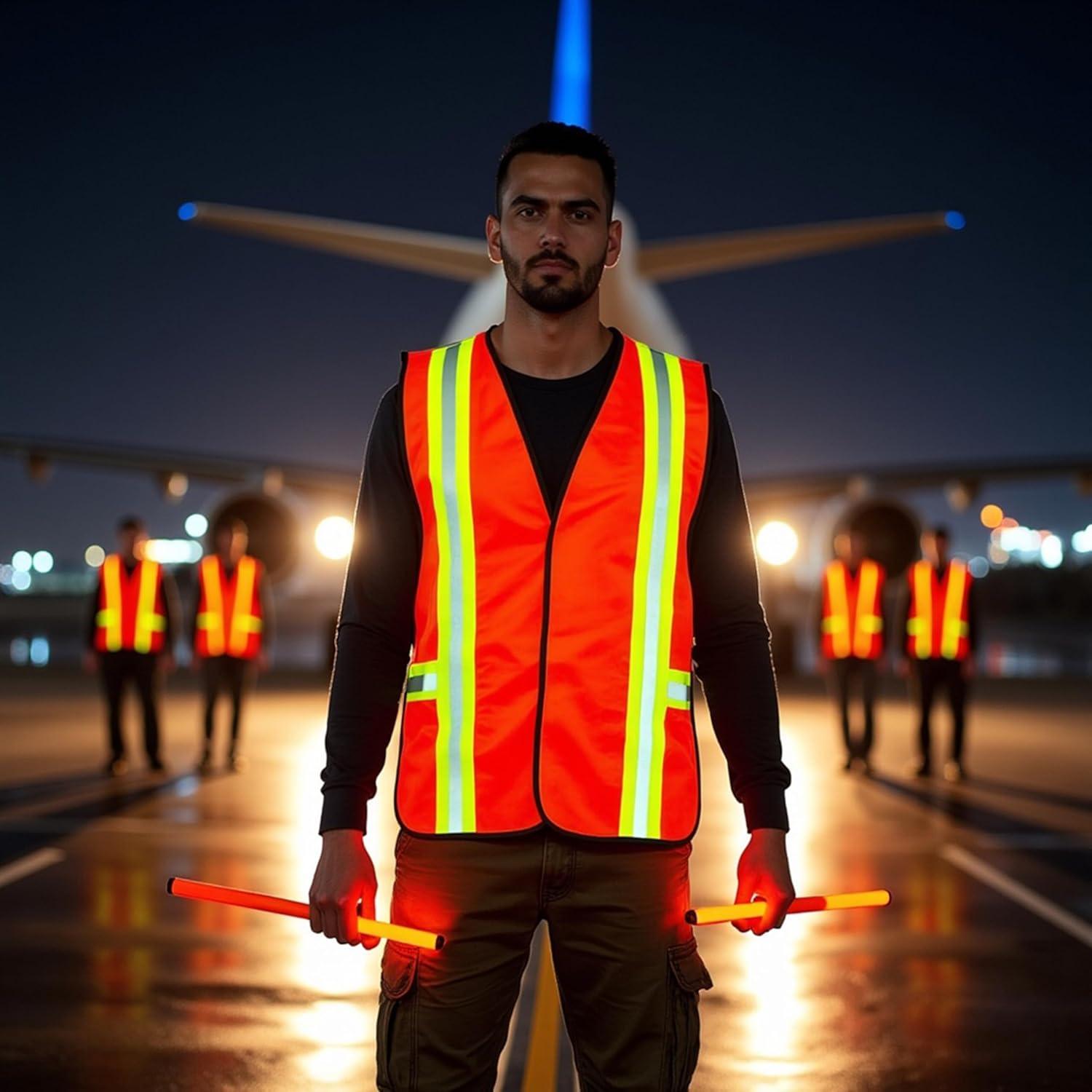 Chaleco de Seguridad G & F Naranja Unisex Reflectante ANSI