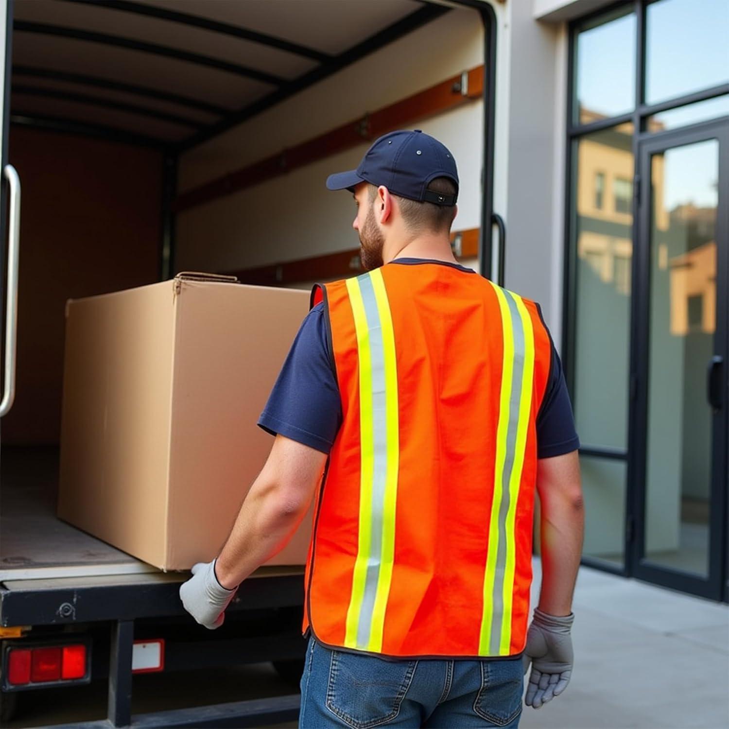 Chaleco de Seguridad G & F Naranja Unisex Reflectante ANSI